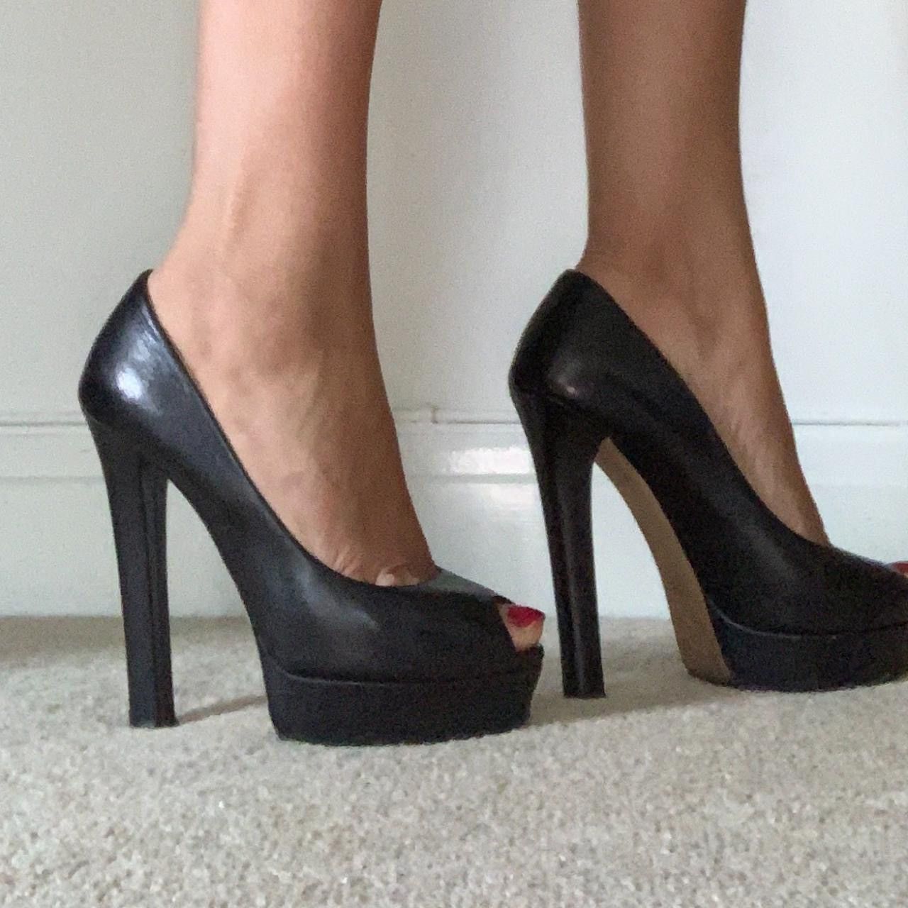 Gucci GUCCI Black Leather Heels Platform Pumps Sandals EU 41 Size US 11 / IT 41 - 2 Thumbnail