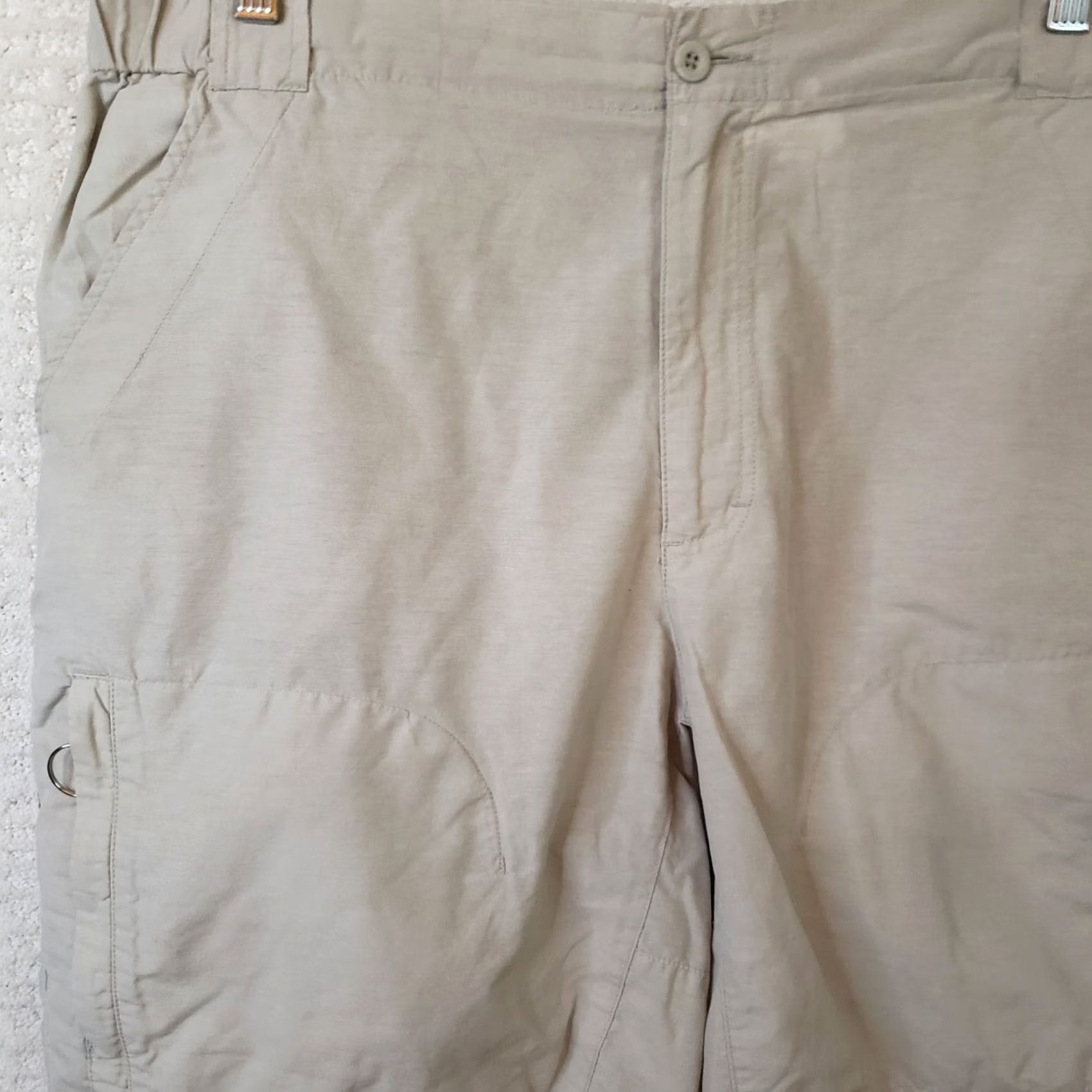 Vintage Woolrich Shorts Men's 36 Beige Zip Front 9in Inseam 5-Pocket Cargo Casual Travel Cotton Nylon Sun American Mens Size US 36 / EU 52 - 2 Thumbnail
