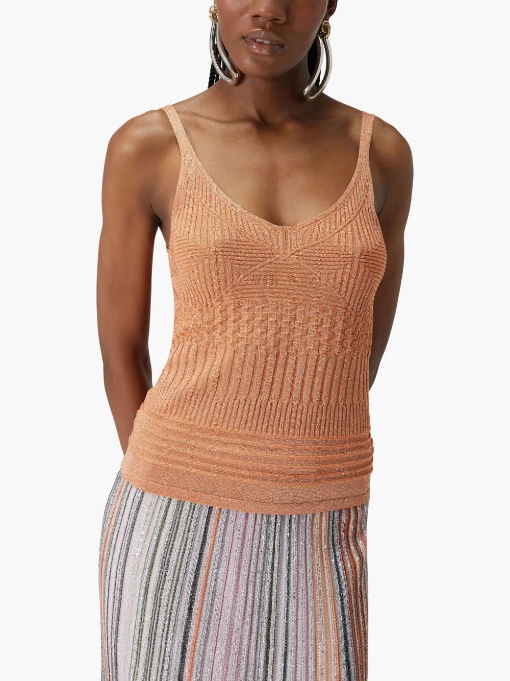 Missoni o1mle0425 Tank Top in Orange Size XS / US 0-2 / IT 36-38 - 4 Thumbnail