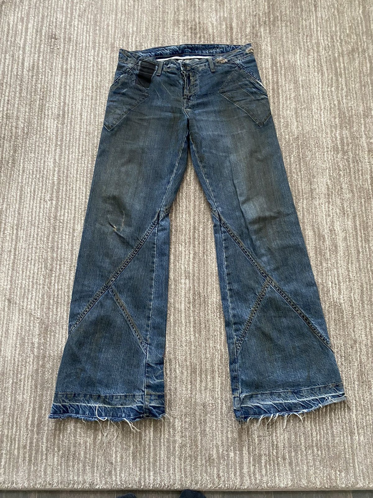 Pre-owned Rick Owens Slab Spiral Denim In Blue