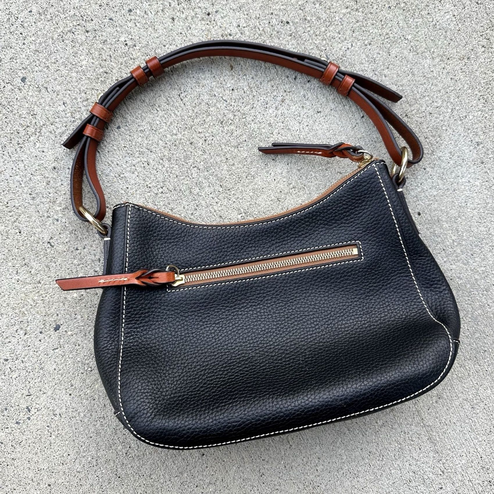 Dooney & Bourke Dooney & Bourke Pebble Leather Kiley Hobo Bag Small Women Black Purse with Zipper Size ONE SIZE - 2 Thumbnail