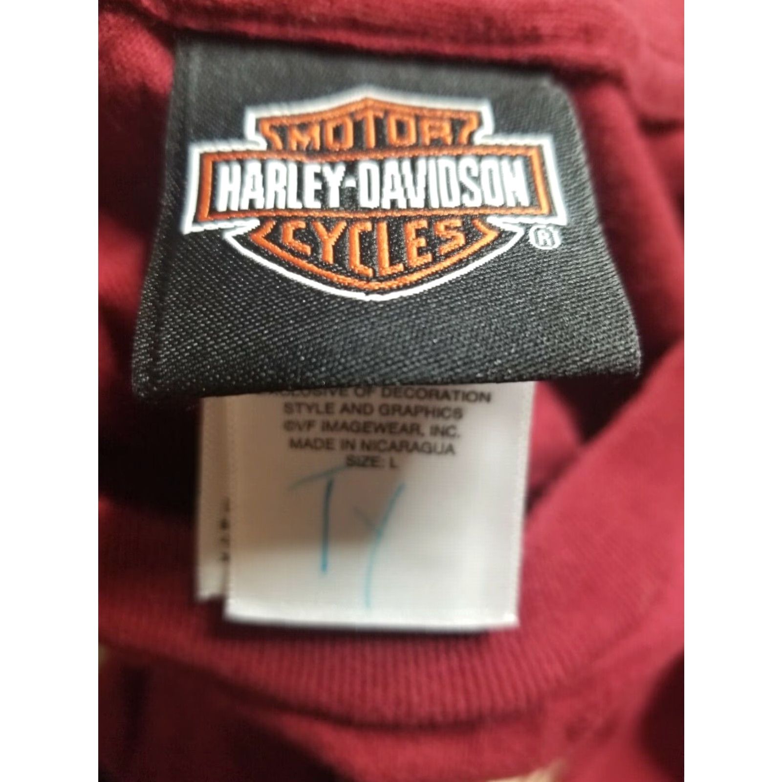 Harley Davidson Harley-Davidson Womens Long Sleeve T Shirt Red Medium Basic Motorcycle Size L / US 10 / IT 46 - 3 Thumbnail