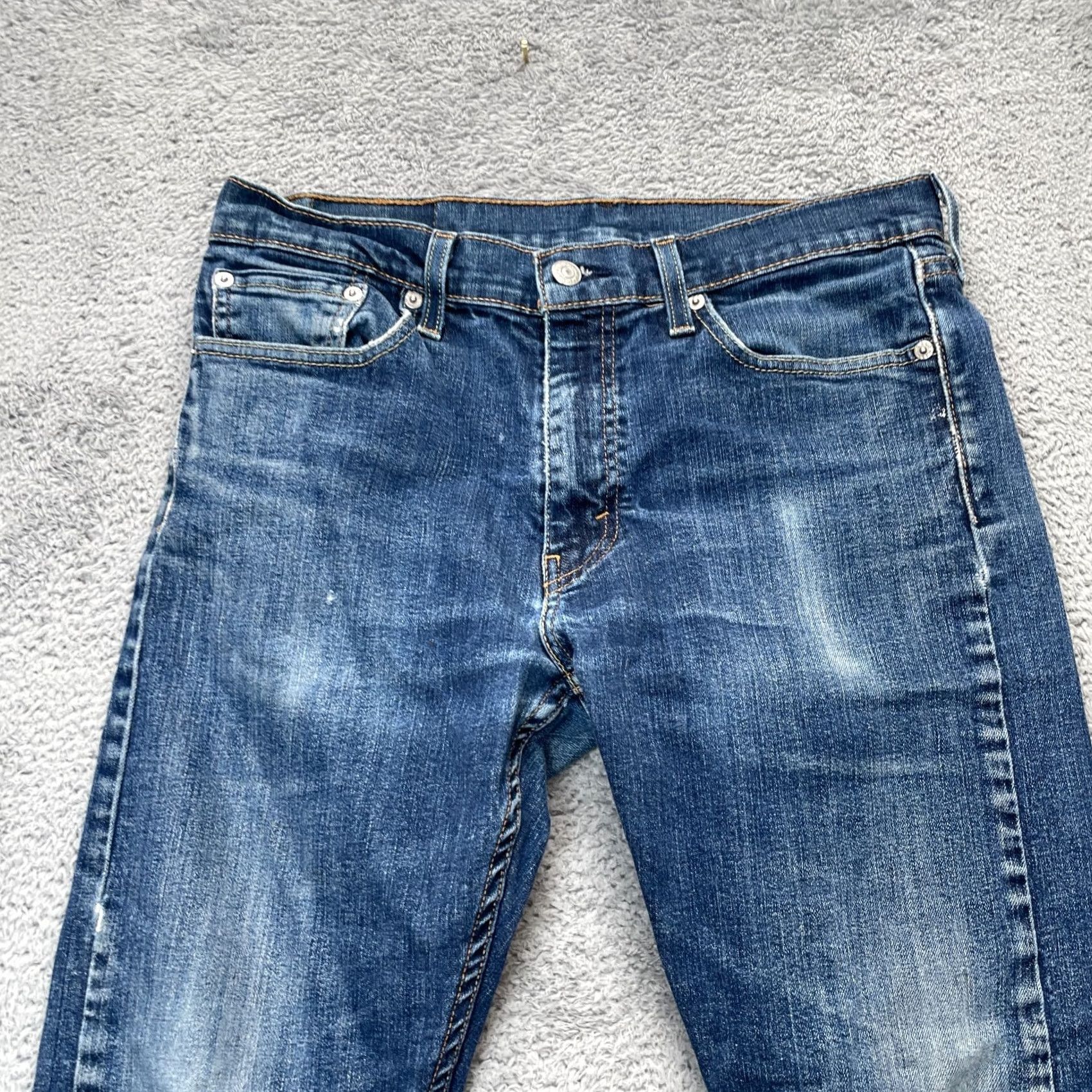 Levi's Levi's Levi's 513 Jeans Slim Straight Blue Denim Cotton Stretch 30x28 Mens Jeans Pocket Logo Button Zipper B 5-Pocket Size US 30 / EU 46 - 4 Thumbnail