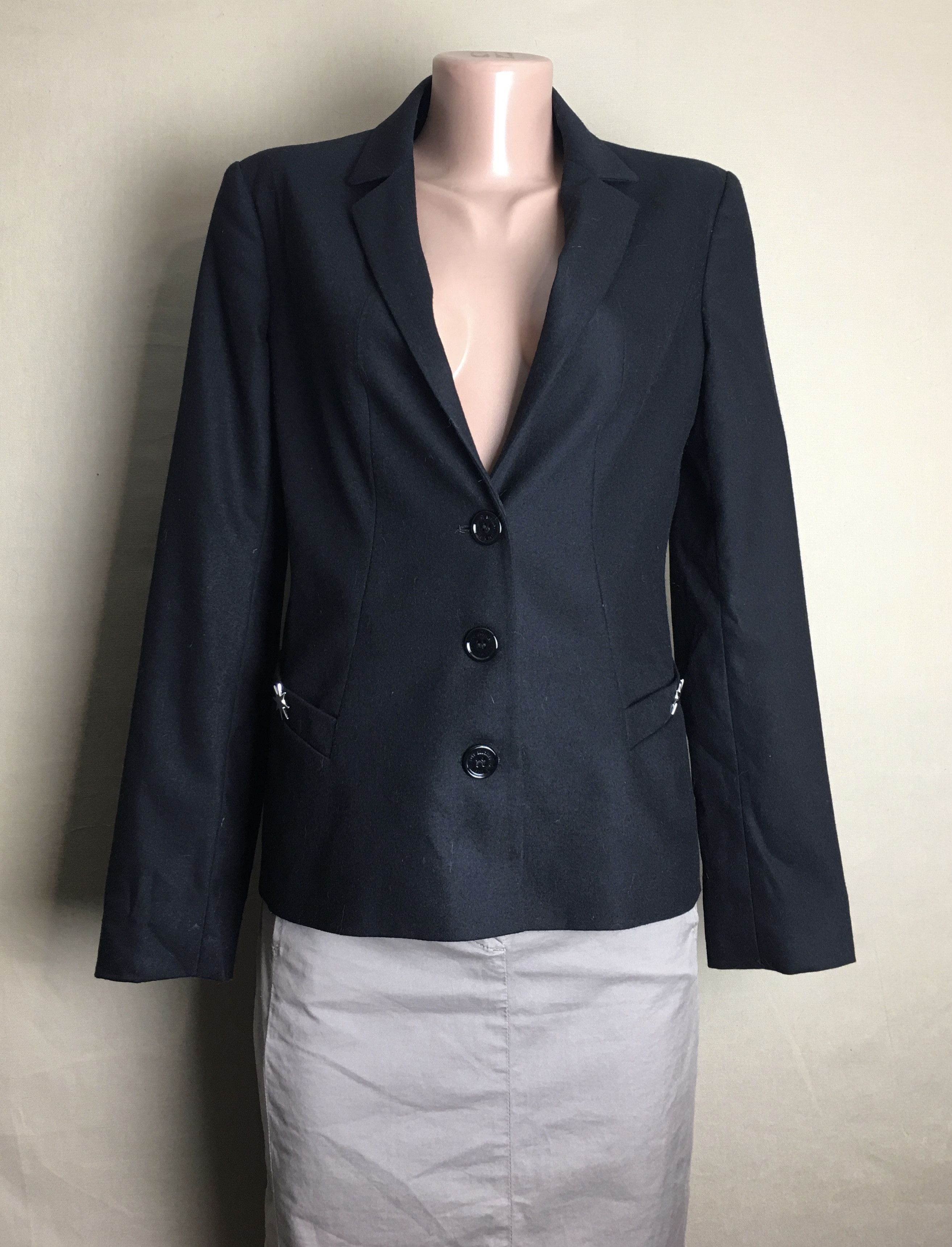 Moschino Love Moschino Octagram Black Wool Blazer Jacket IT40 US 4 Size S / US 4 / IT 40 - 1 Thumbnail