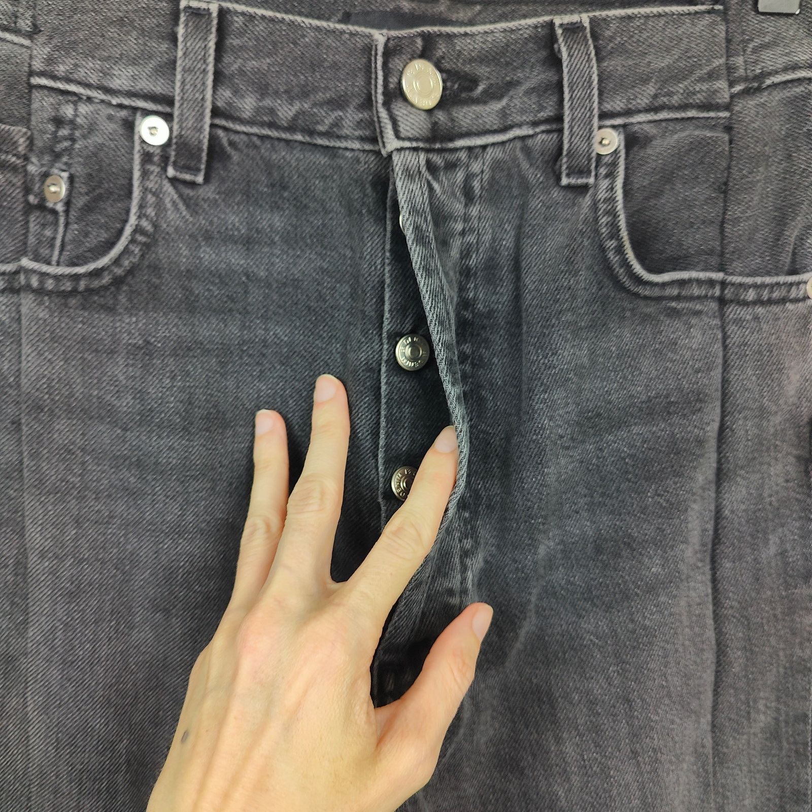 EB Denim EB Denim Jeans Womens 25 Charcoal Wash Straight Leg Pieced Size 25" / US 0 / IT 36 - 3 Thumbnail