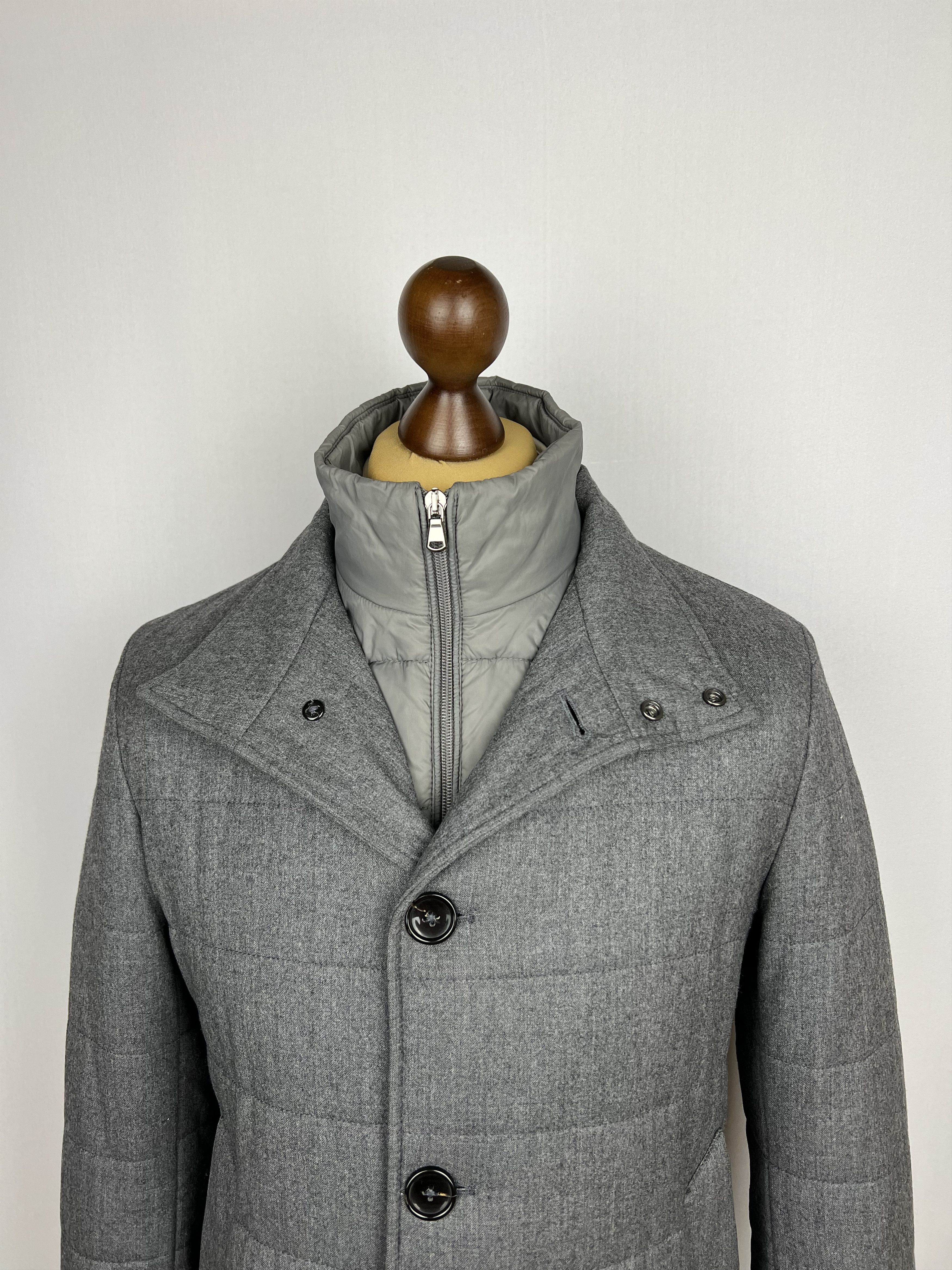 Boggi Vitale Barberis Wool Single-Breasted Insulated Coat Size US M / EU 48-50 / 2 - 5 Thumbnail