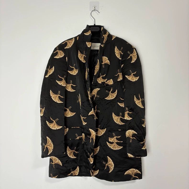 DRIES VAN NOTEN Three-dimensional Ginkgo leaf long-sleeved