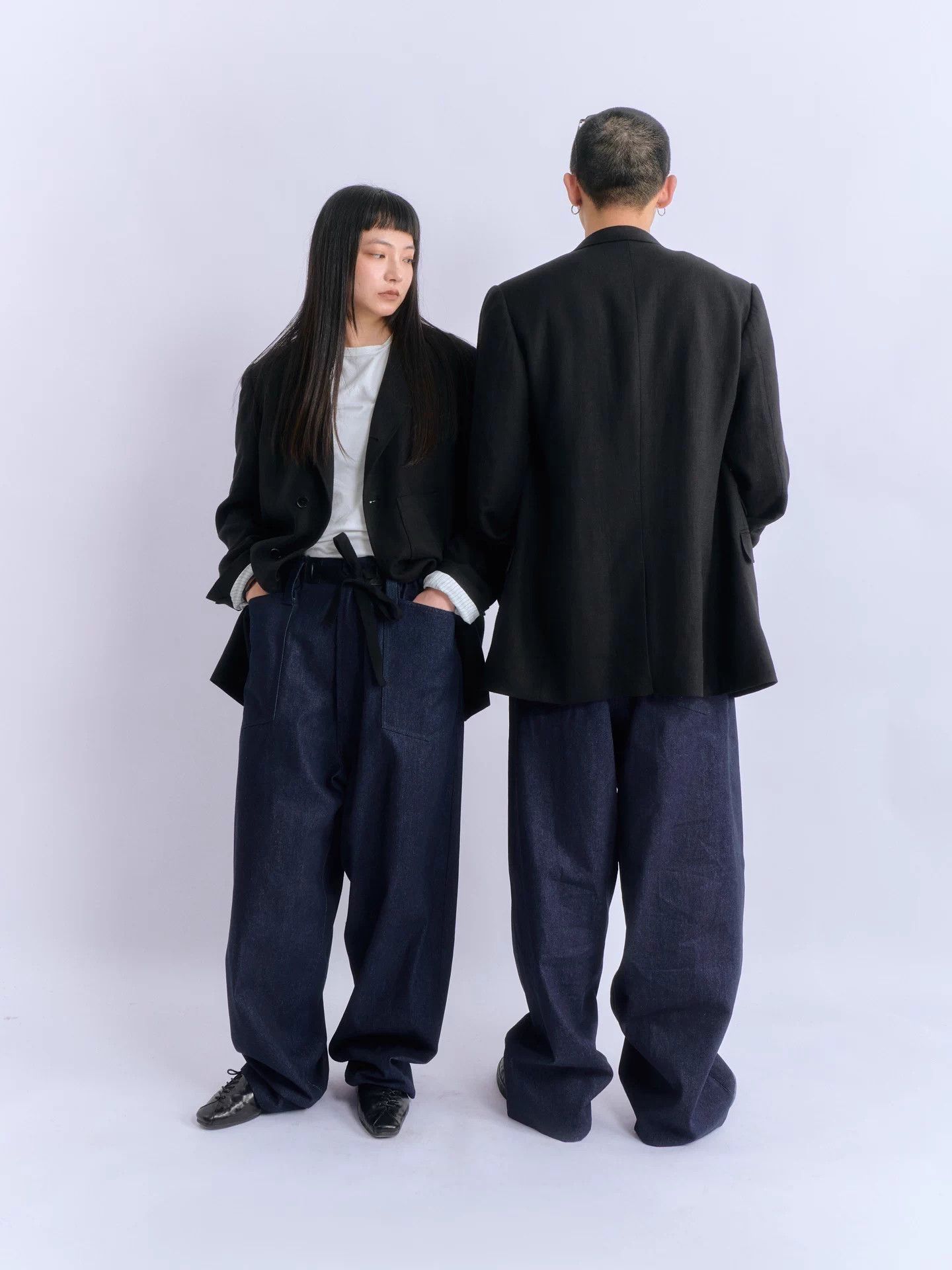 Other YUKIO SATO Navy Denim Wide Leg Sato Pants Size US 30 / EU 46 - 1 Thumbnail