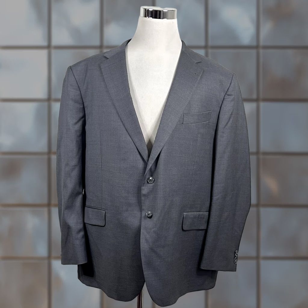 Joseph Abboud Joseph Abboud Sport Coat Gray Zignone Wool Two Button Double Vented 52R Mens Jacket Coat Regular Length Slim? (keep concise) Size US XS / EU 42 / 0 - 1 Thumbnail