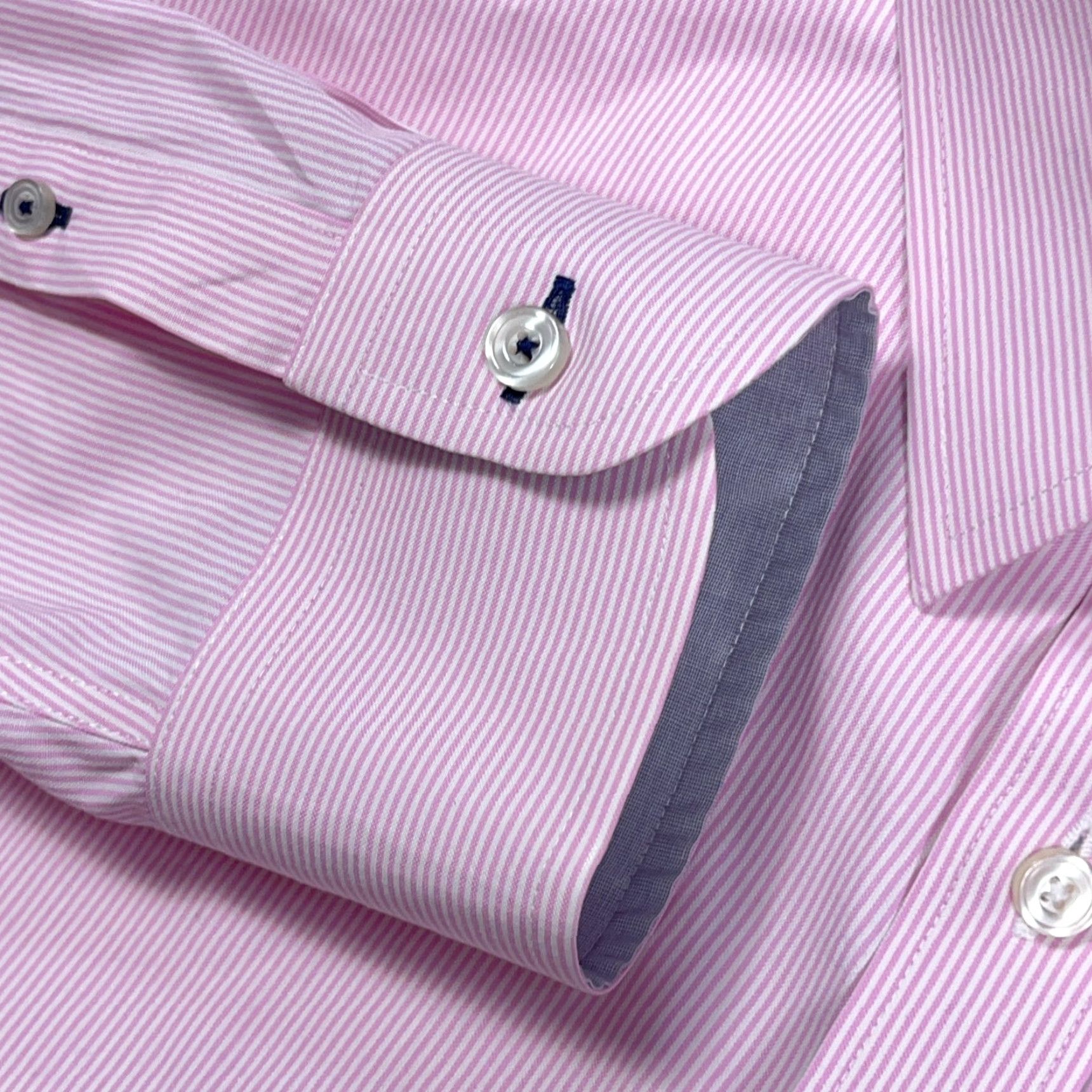 UNTUCKit UNTUCKit Shirt Men 3XL Pink Striped Button Up Dress Casual Poplin Flip Cuff Size US XXL / EU 58 / 5 - 5 Thumbnail