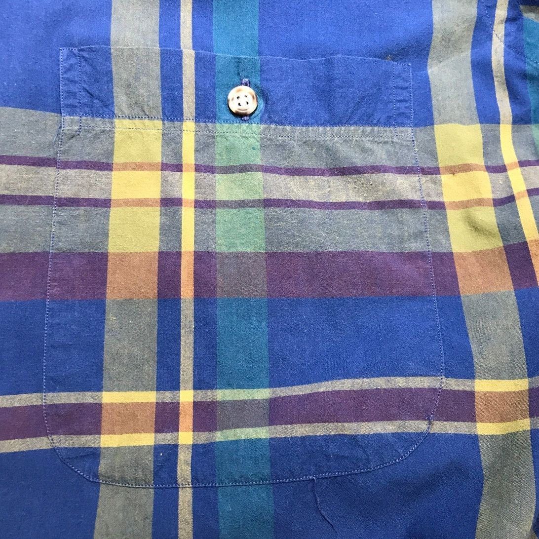 Other Kenneth Gordon Blue Plaid Collard Long Sleeve Mens Shirt L Size US L / EU 52-54 / 3 - 6 Thumbnail