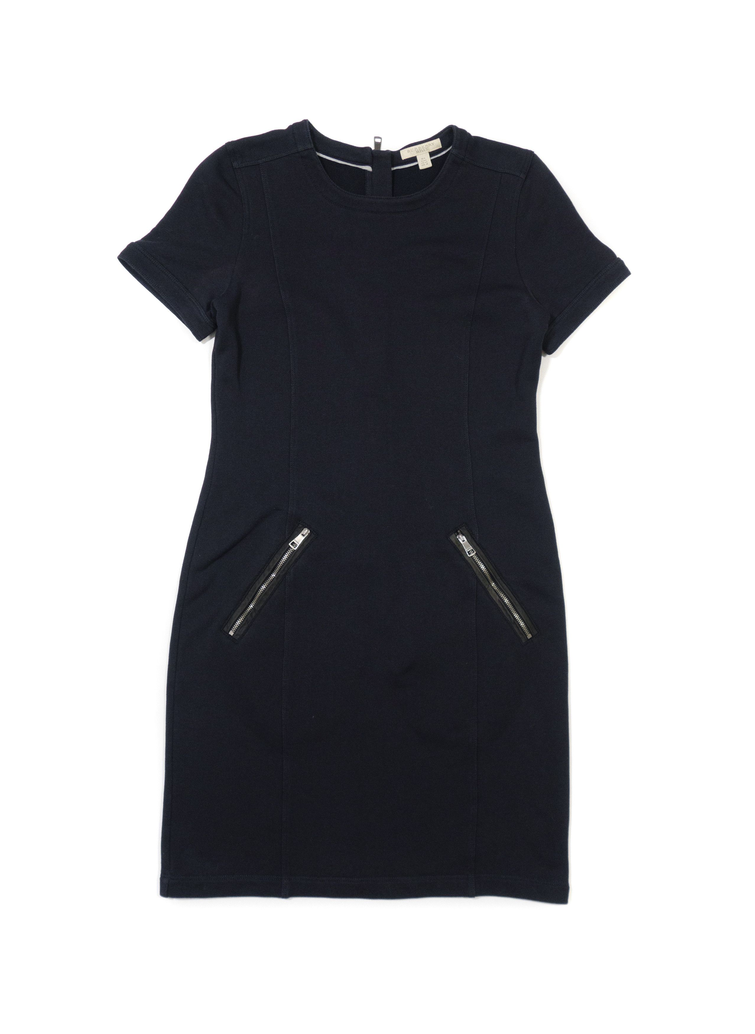 Burberry Brit Leather Trim Zip Pocket Sheath Dress Size S / US 4 / IT 40 - 1 Thumbnail