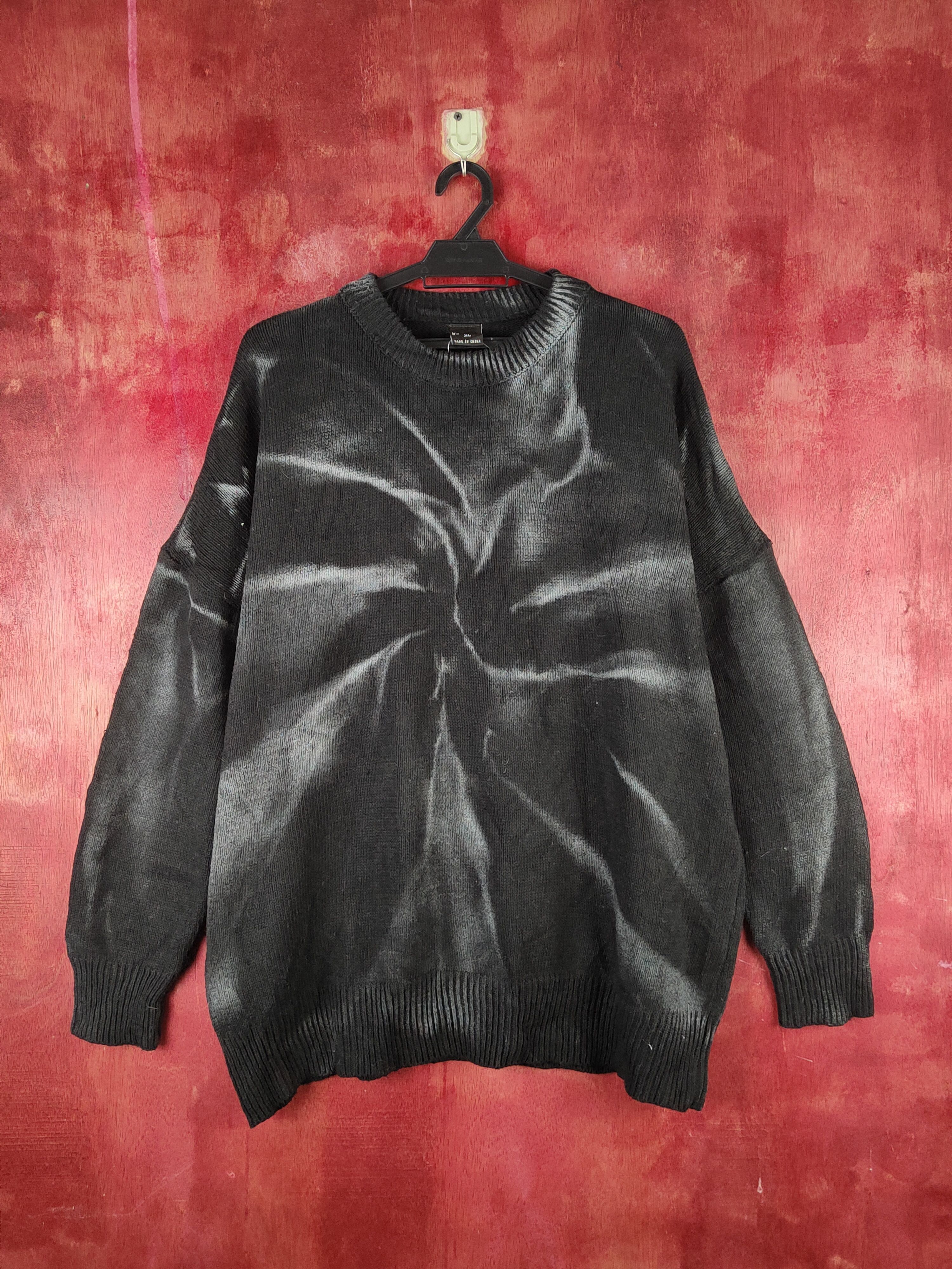 Japanese Brand Vencede acid wash Black White Knitwear Sweatshirts #S2381 Size US XL / EU 56 / 4 - 1 Thumbnail