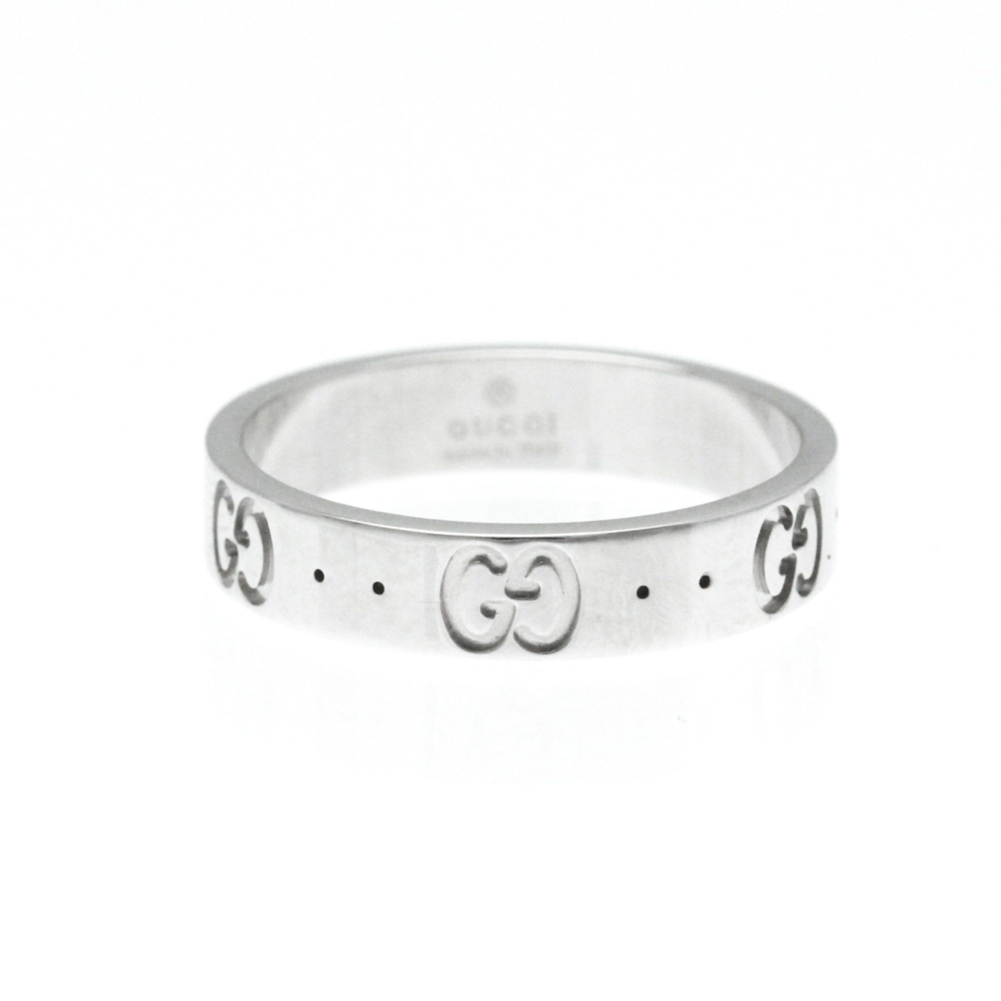 image of Gucci Icon White Gold (18K) Fashion No Stone Band Ring, Women's