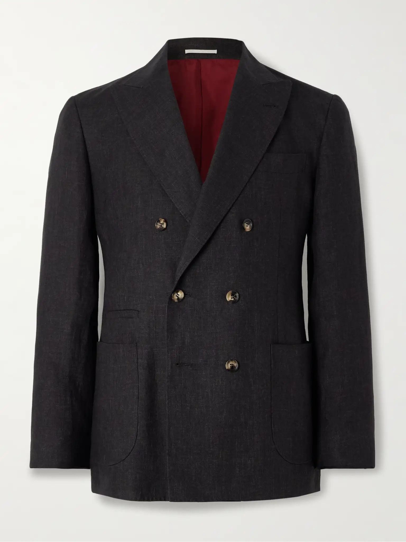 Brunello Cucinelli o1y0526 Double-breasted Blazer in Charcoal Size US S / EU 44-46 / 1 - 1 Thumbnail