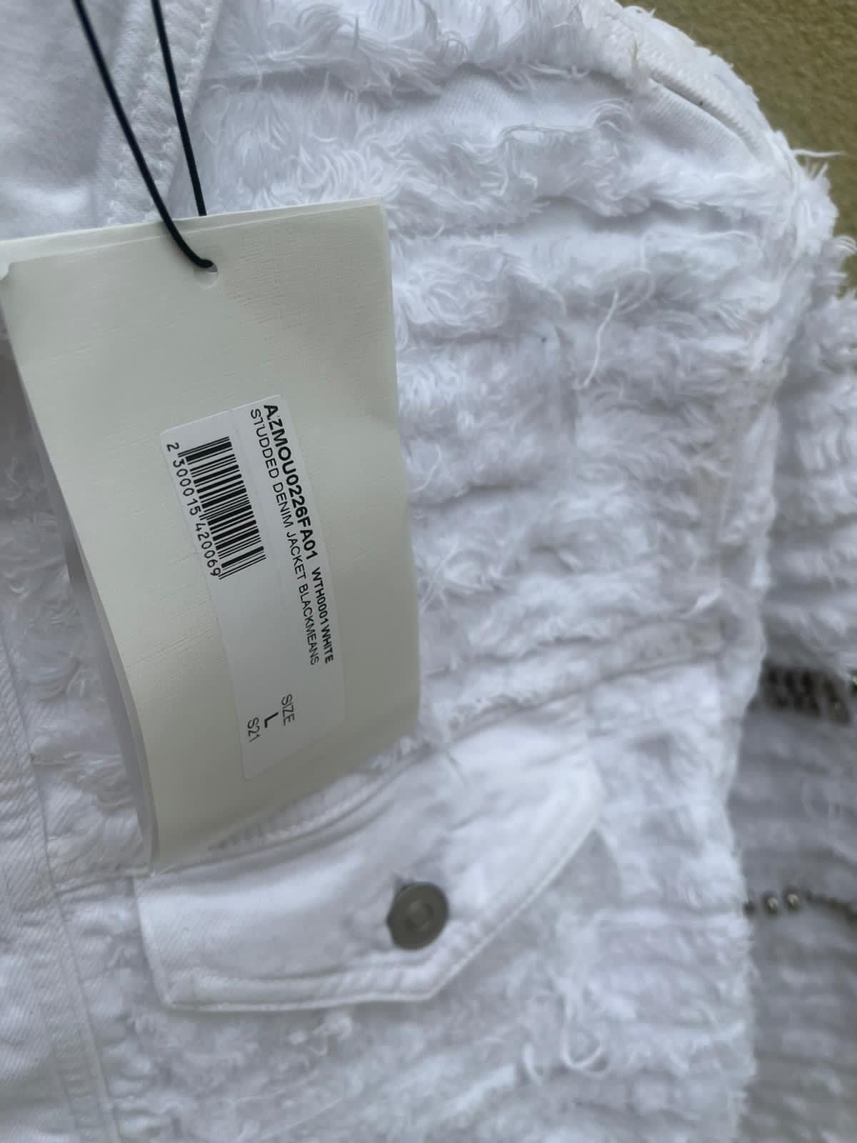 Alyx × Blackmeans Studded & Distressed Denim Jacket in White Size US L / EU 52-54 / 3 - 10 Thumbnail