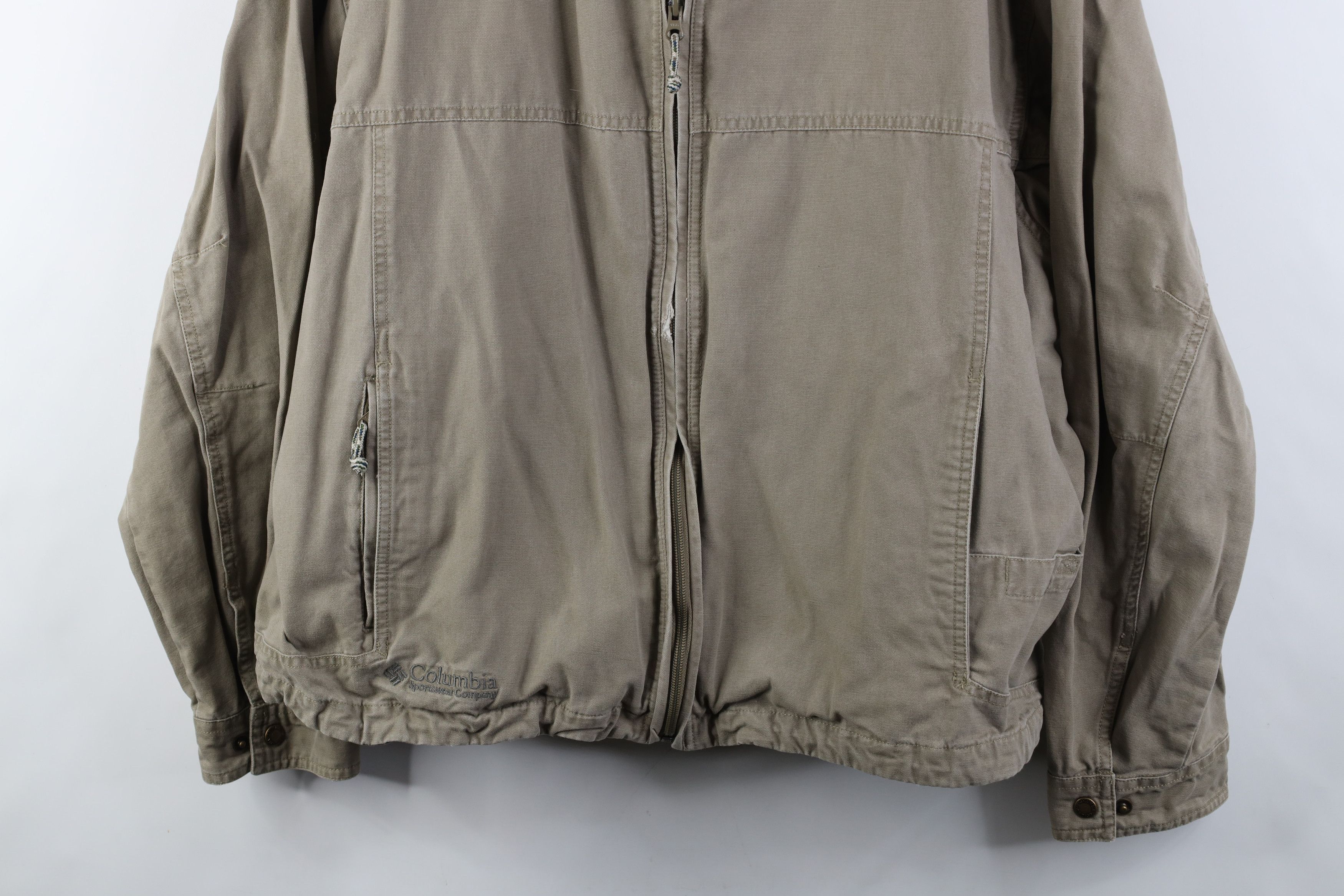 Columbia Vintage 90s Y2K Columbia Spell Canvas Bomber Jacket Beige Size US XL / EU 56 / 4 - 3 Thumbnail