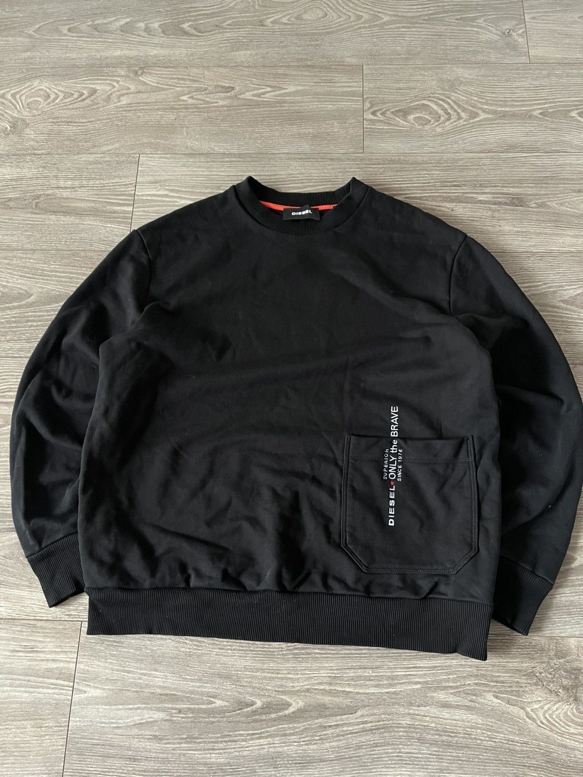 Designer × Diesel ‼️Archival Diesel Knit Logo Pocket “Only The Brave”Sweatshirt Size US XL / EU 56 / 4 - 12 Thumbnail