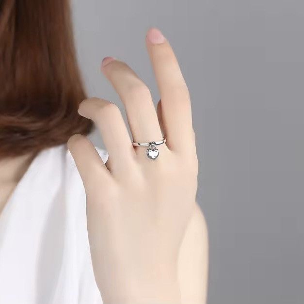 Sterling Silver Love Heart Ring Size ONE SIZE - 3 Thumbnail