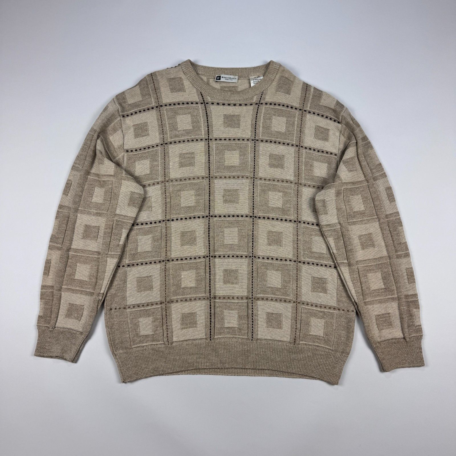 Bachrach Bachrach Sweater XXL Made In Italy Merino Wool Geometric Size US XXL / EU 58 / 5 - 1 Thumbnail