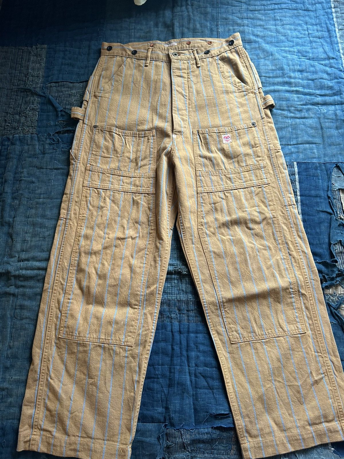 image of Kapital Stripped Lumber Pants in Brown, Men's (Size 30)
