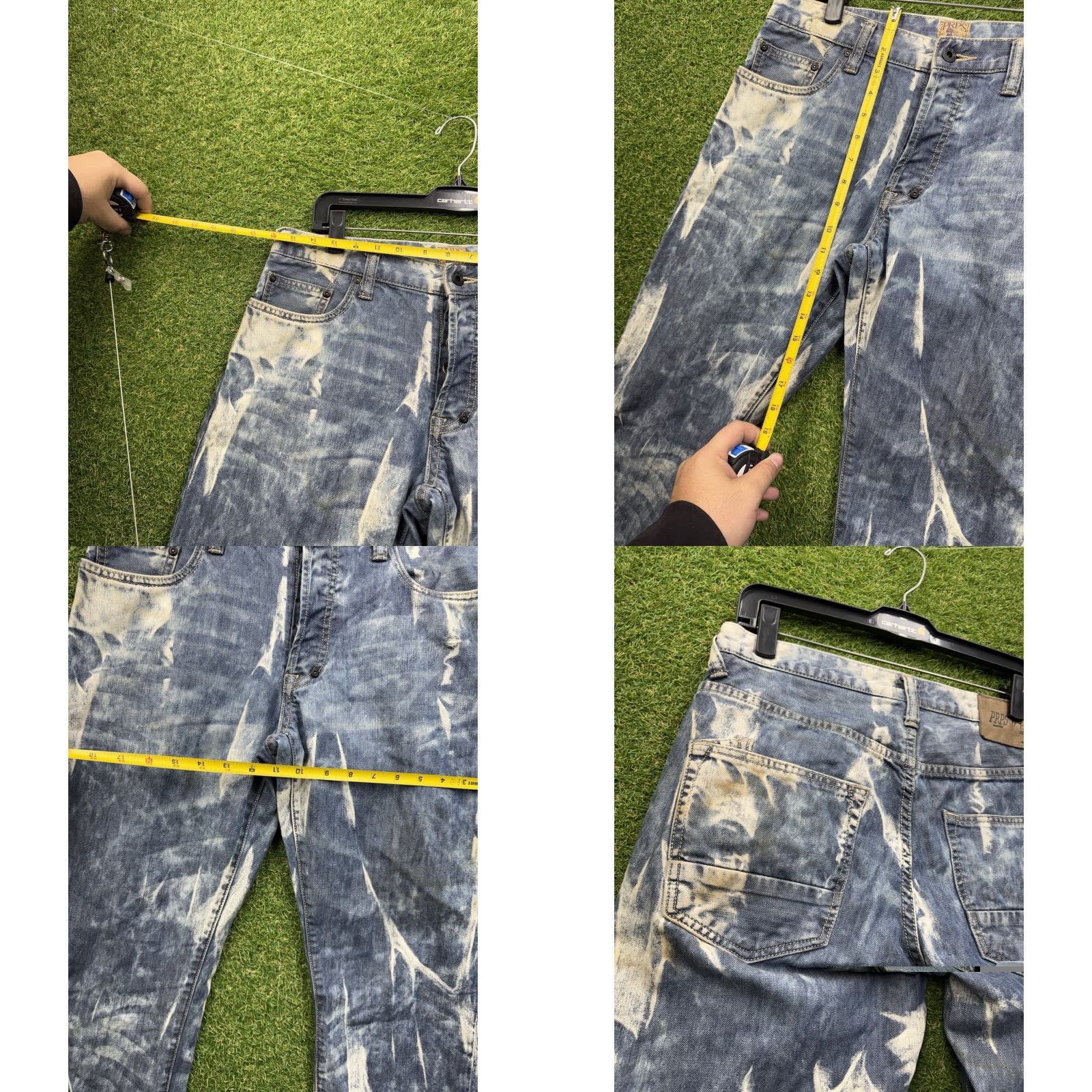Prps PRPS Jeans Mens 32 Faded Distressed Stretch Denim Blue 90s Designer Jeans Slim Straight Regular 5-Pocket City Grunge Hipster Size US 32 / EU 48 - 8 Thumbnail