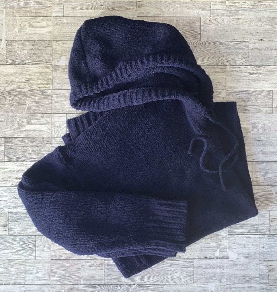 Vintage Navy, Chenille, Oversized Chunky Pullover Hooded Sweater Size ONE SIZE - 11 Thumbnail