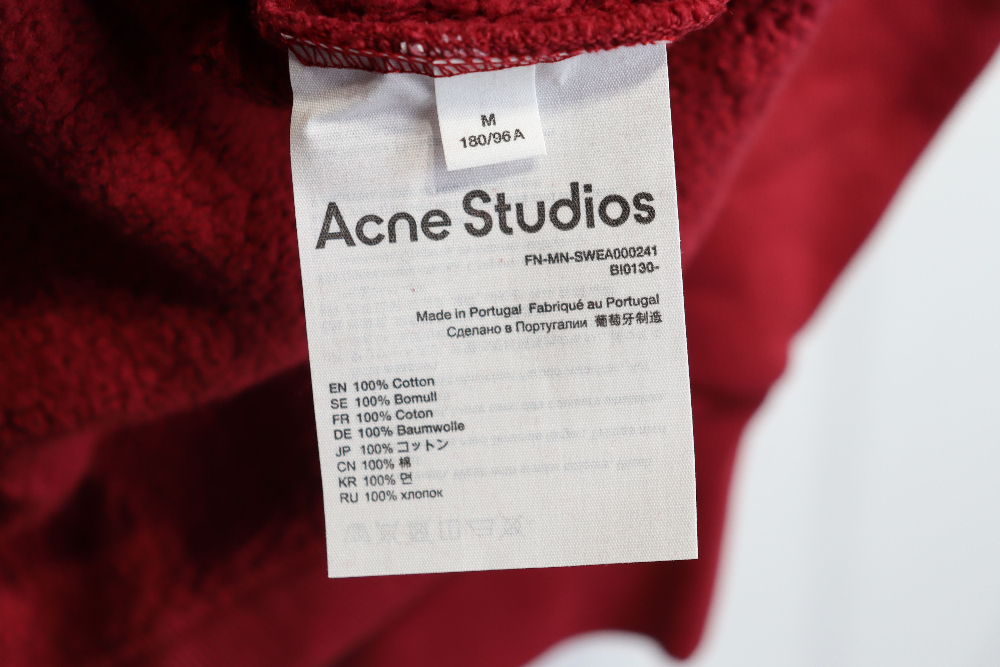 Acne Studios o1rshd1 Finn Back Logo Crewneck Sweater in Burgundy Size US M / EU 48-50 / 2 - 10 Thumbnail