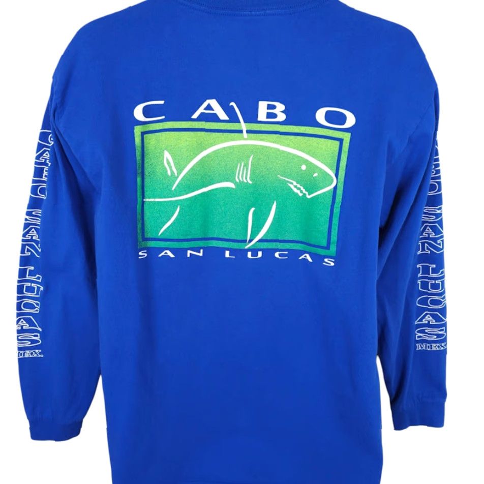 Vintage Cabo San Lucas T Shirt Mens Size Large Blue Shark Tropical Travel Destination CSB Shirt Mens L Blue Shark Travel Destination Shirt Size US L / EU 52-54 / 3 - 4 Thumbnail