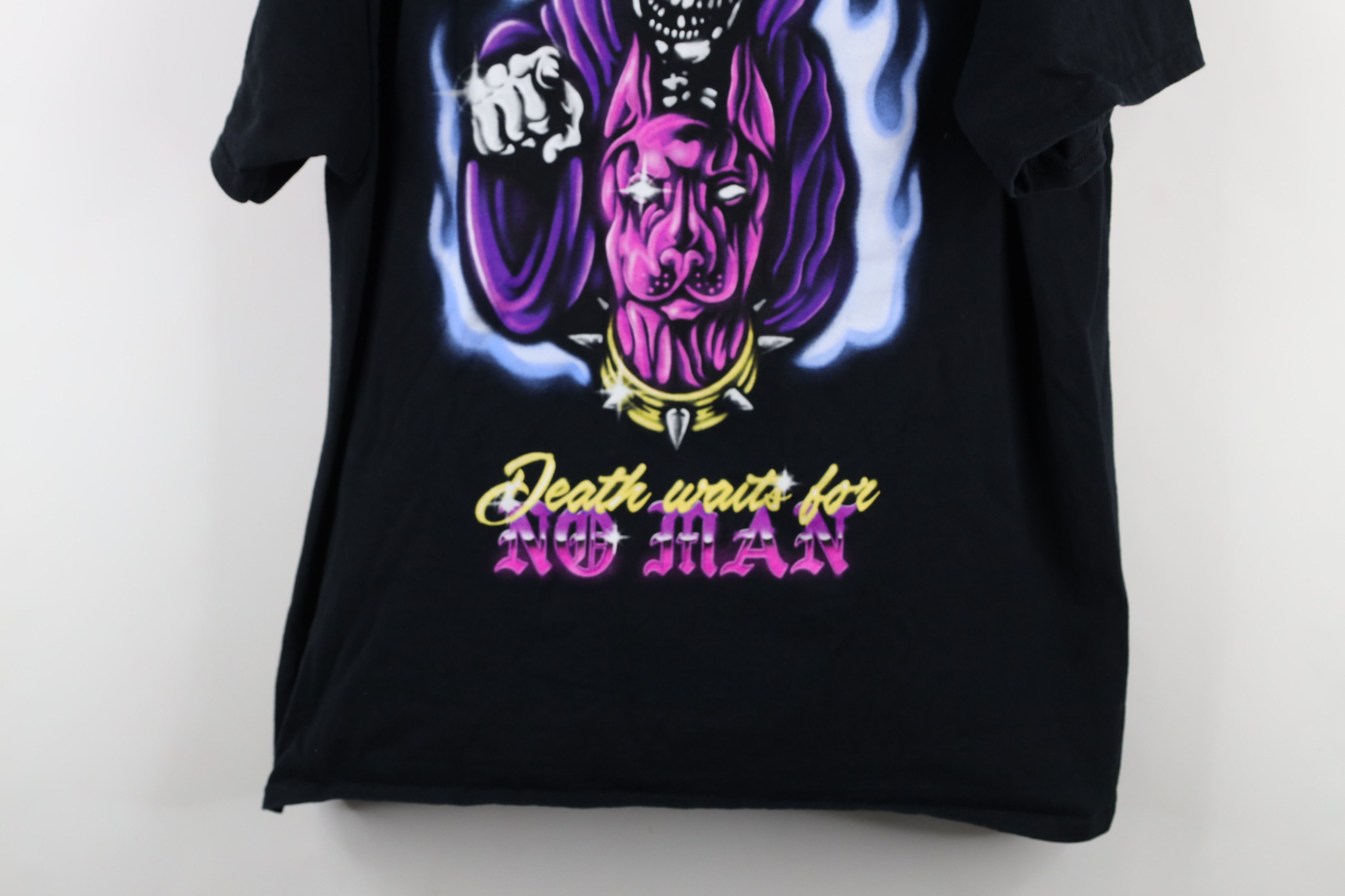 Vintage Vintage Y2K Streetwear No Man Grim Reaper Pitbull T-Shirt Size US XL / EU 56 / 4 - 3 Thumbnail