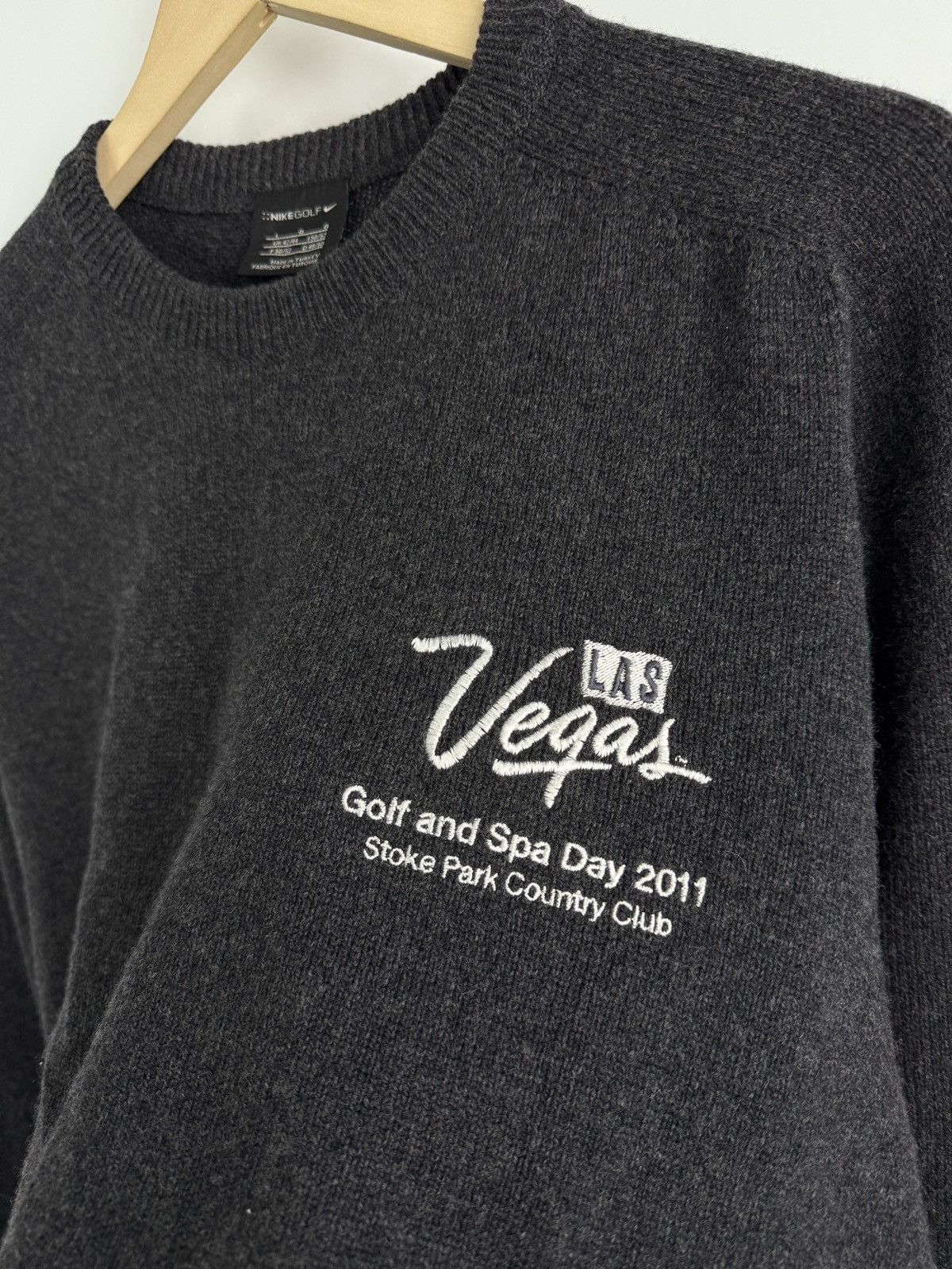 Nike × Tiger Woods 🇺🇸Vtg Nike Golf Las Vegas Wool Sweater Stoke Park Country Size US L / EU 52-54 / 3 - 5 Thumbnail