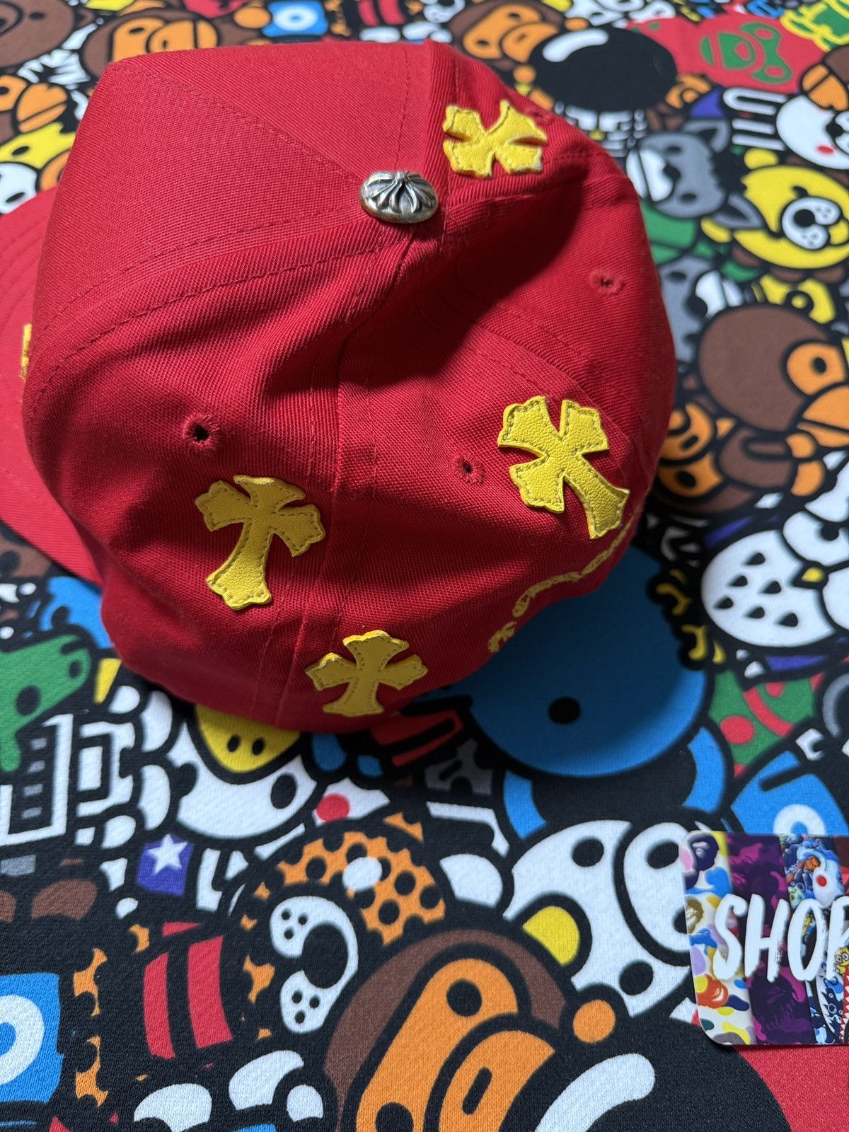 Chrome Hearts Chrome Hearts Red Embroidered Cross Patches Snapback Hat Size ONE SIZE - 4 Thumbnail