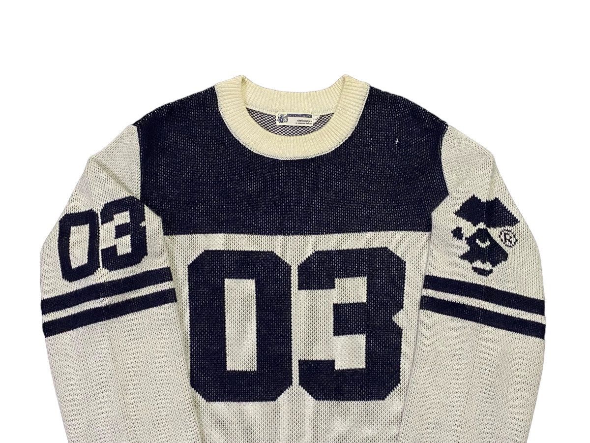 Bape × Nigo Vintage A Bathing Ape Numbering Knit Sweater Size US L / EU 52-54 / 3 - 15 Thumbnail