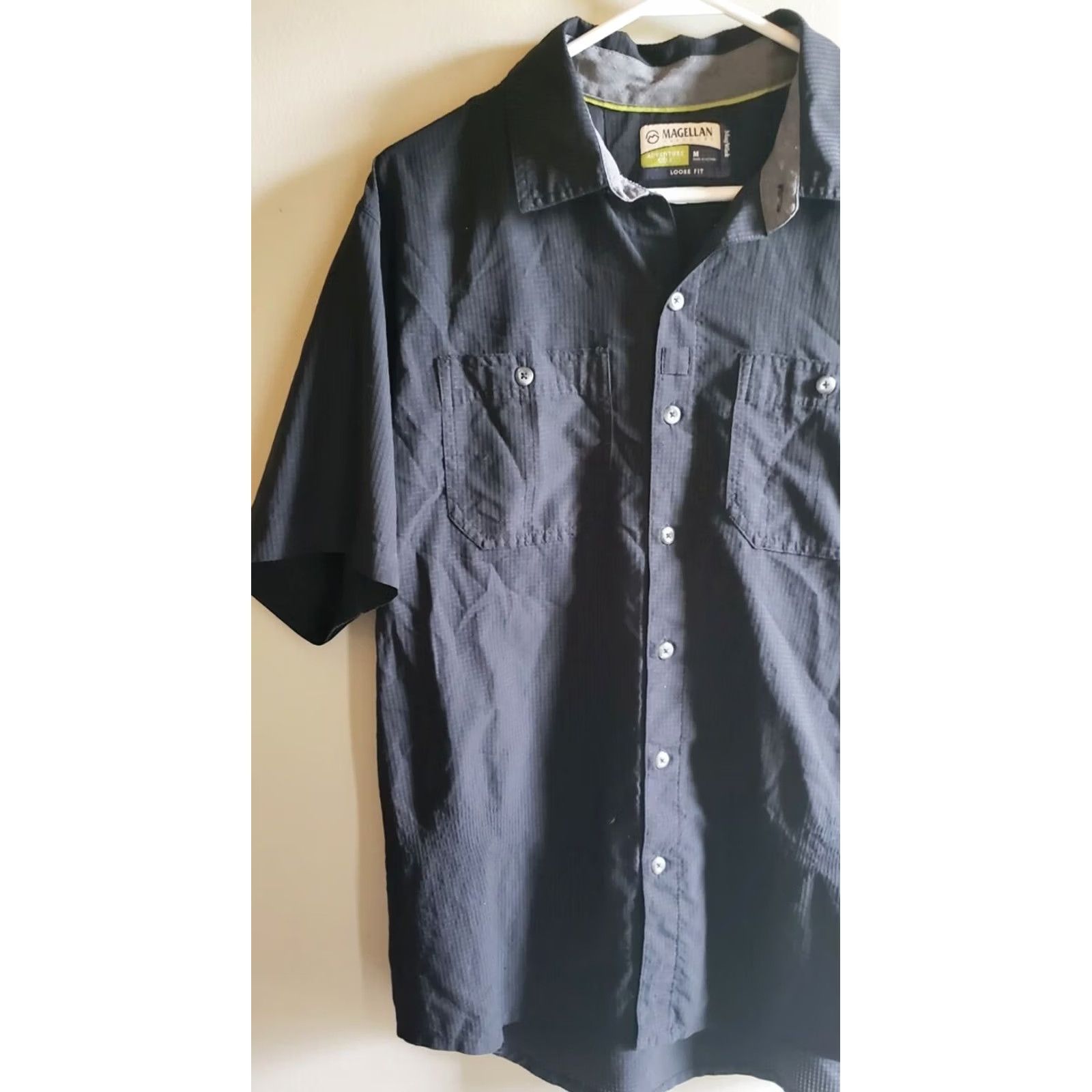 Vintage Magellan Outdoors Mens Loose Fit Short Sleeve Patch Pocket Fishing Dress Shirt M Size 40R - 3 Thumbnail