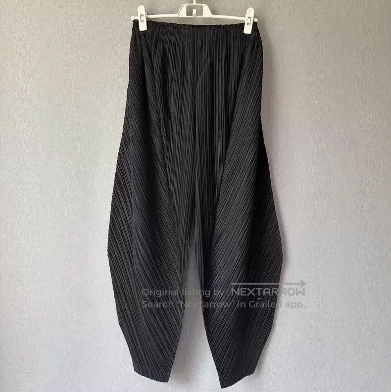 Issey Miyake Issey Miyake Black Irregular Pants Size 31" - 1 Thumbnail