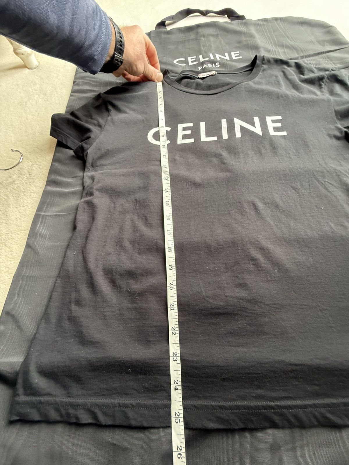 Celine Celine black white logo Hedi Slimane t shirt grail Size US M / EU 48-50 / 2 - 5 Thumbnail