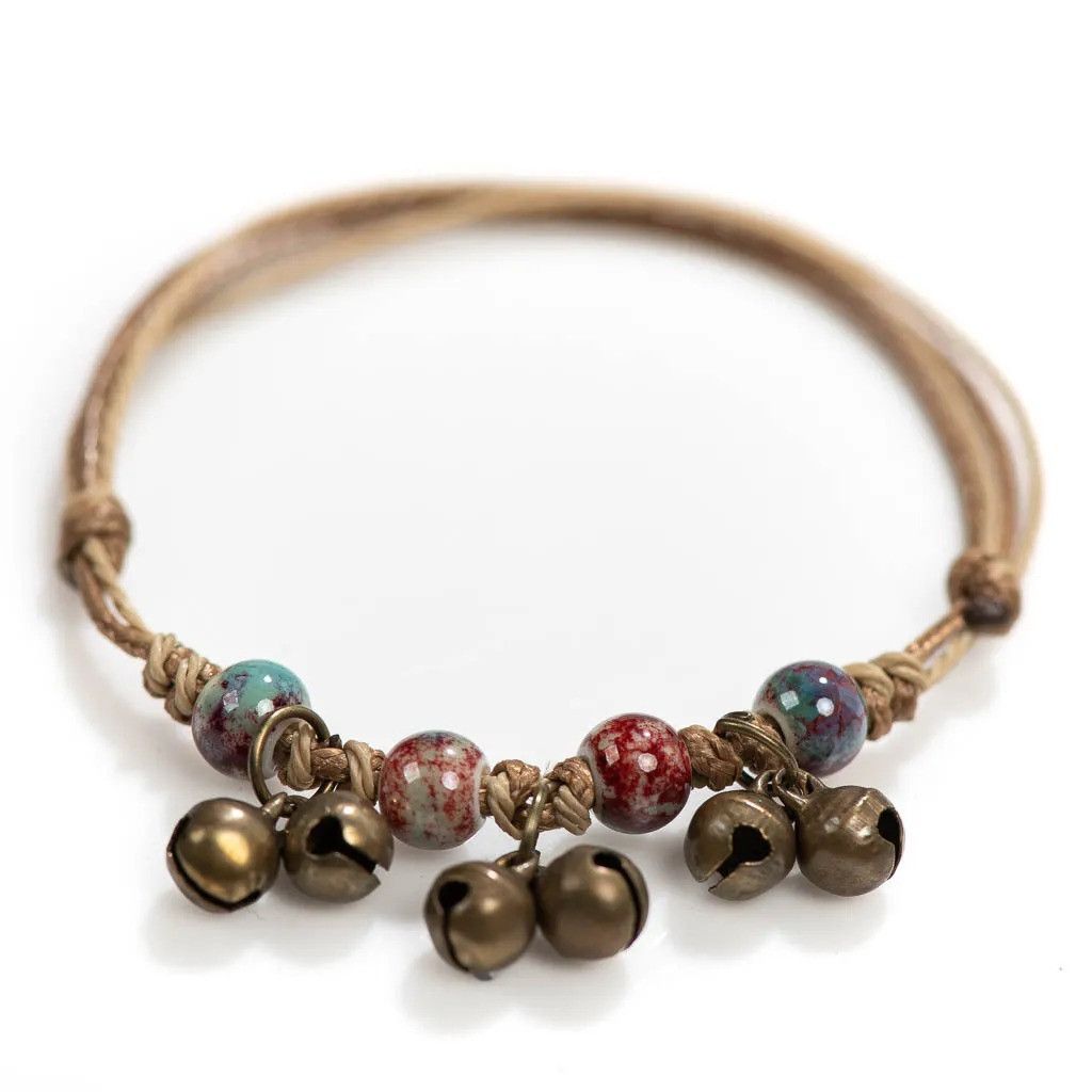 Handmade Small Bell Retro Ceramic Bracelet Handmade Jewelry Gift Size ONE SIZE - 1 Preview