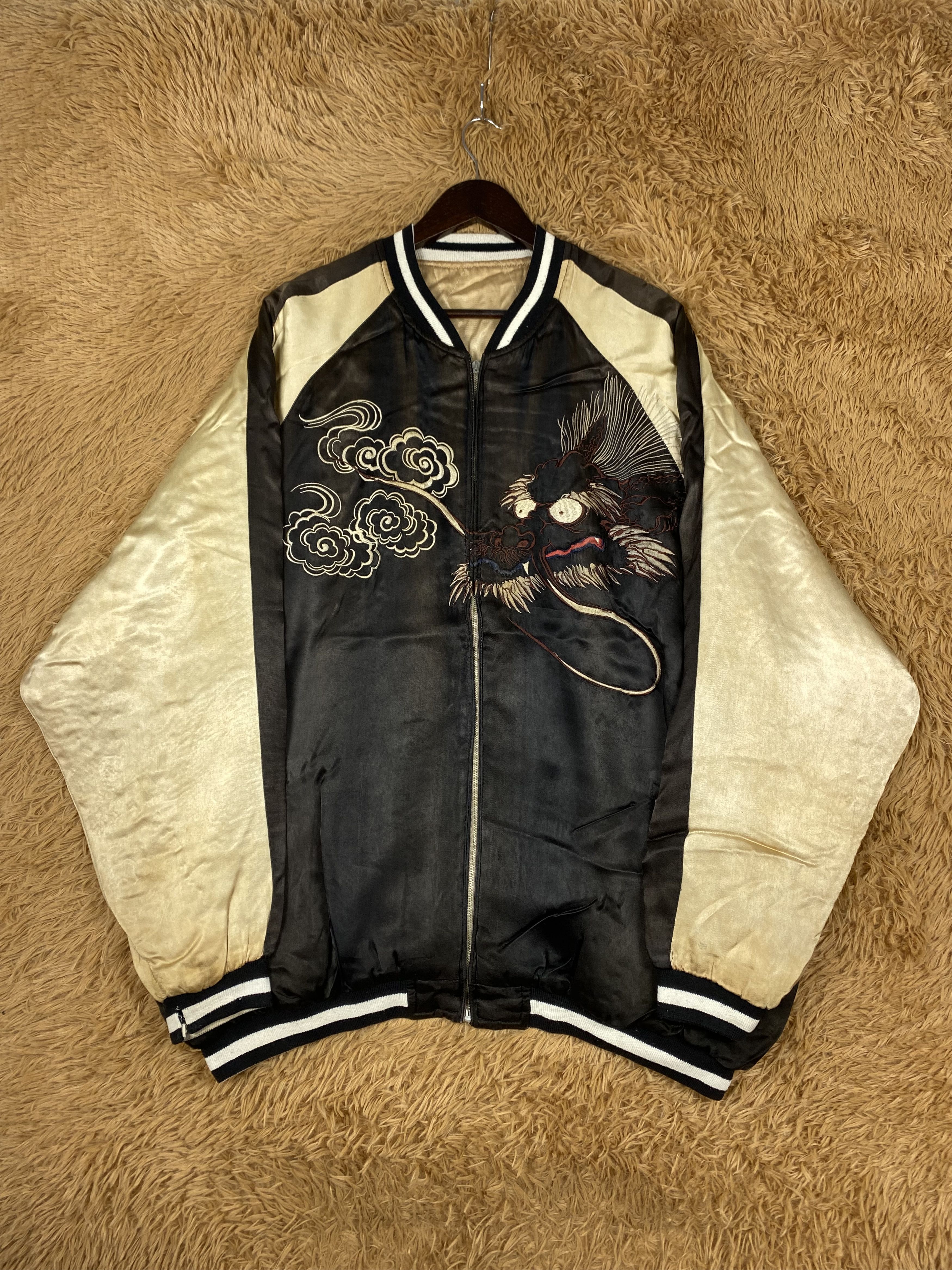 Japanese Brand Vintage Sukajan Dragon Art Varsity Jacket DJ0502 Size US XL / EU 56 / 4 - 4 Thumbnail