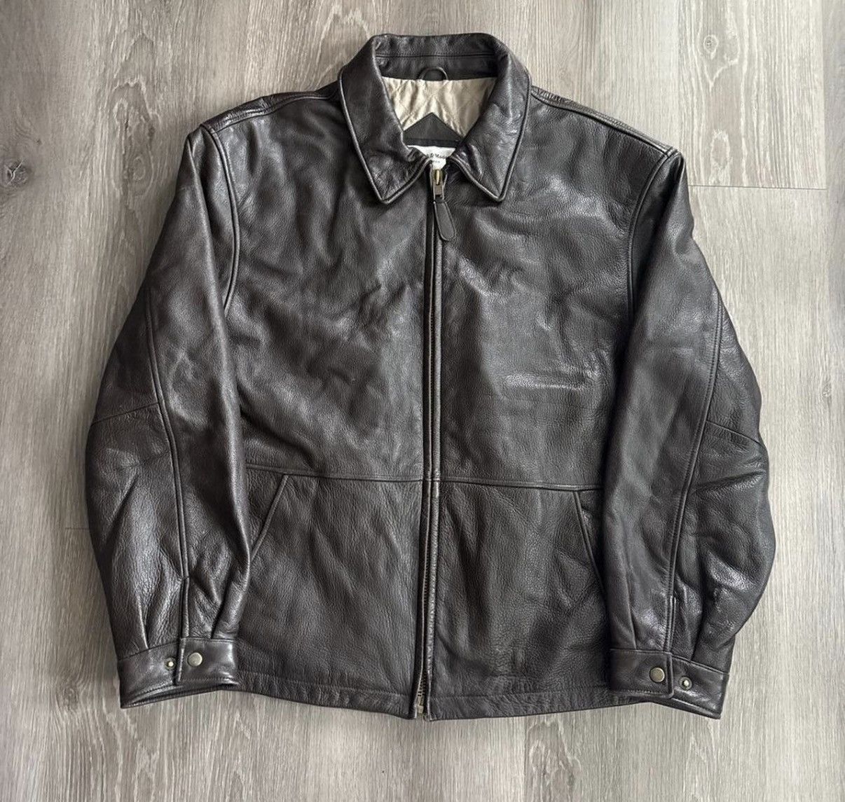 Vintage Vintage dark brown leather jacket Size US L / EU 52-54 / 3 - 1 Thumbnail