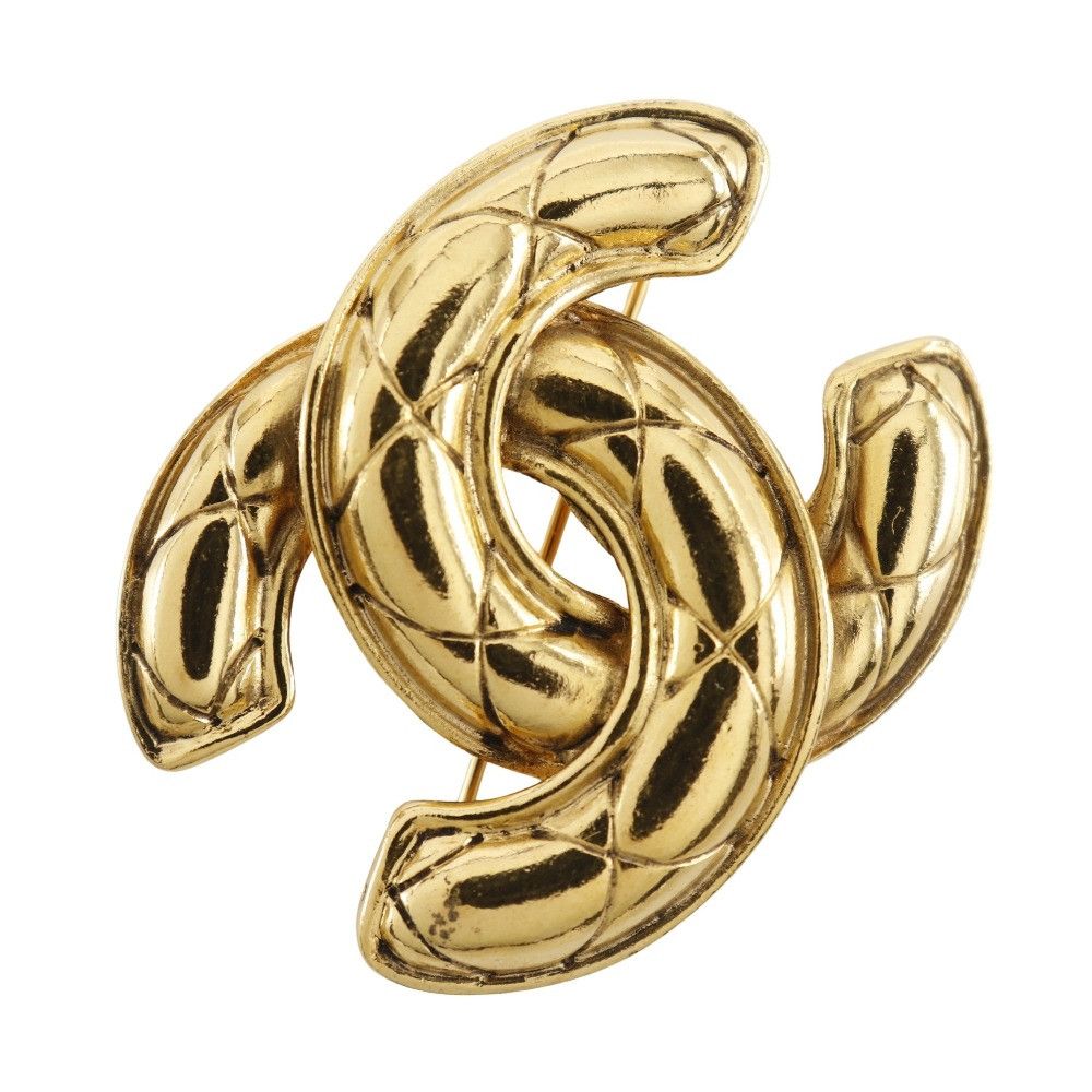 Chanel Chanel Chanel Coco Mark Matelassé Brooch Metal Brooch DUTY FREE for USA Size ONE SIZE - 1 Thumbnail