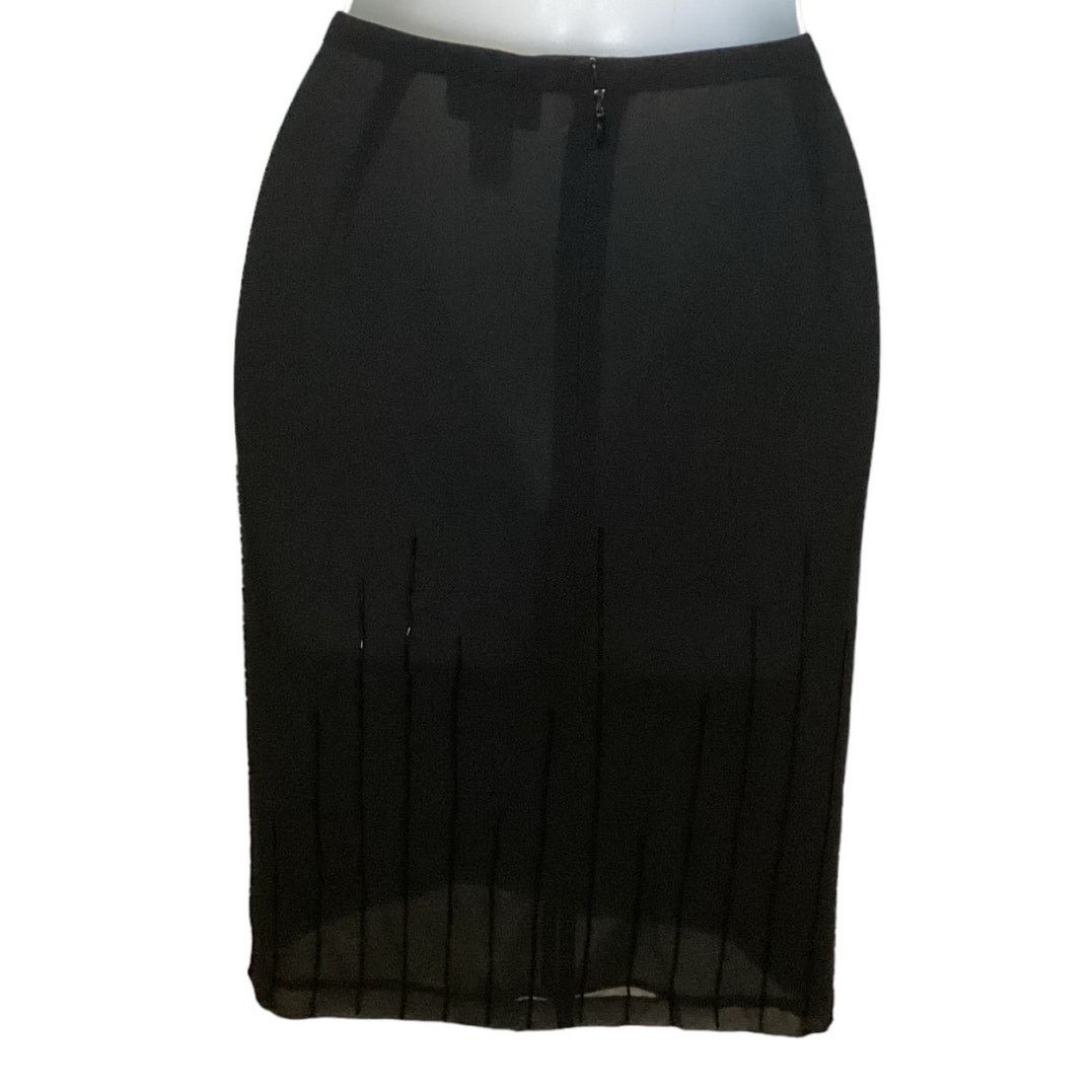Ann Taylor Vtg Ann Taylor Silk Flowing Skirt w/Beaded Lines From Hem 12 Size 34" / US 12 / IT 48 - 2 Thumbnail