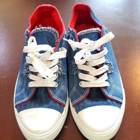 Designer Bobbie Brooks Blue Jean Tie Sz. 8 Sneakers Size US 8 / IT 38 - 1 Thumbnail