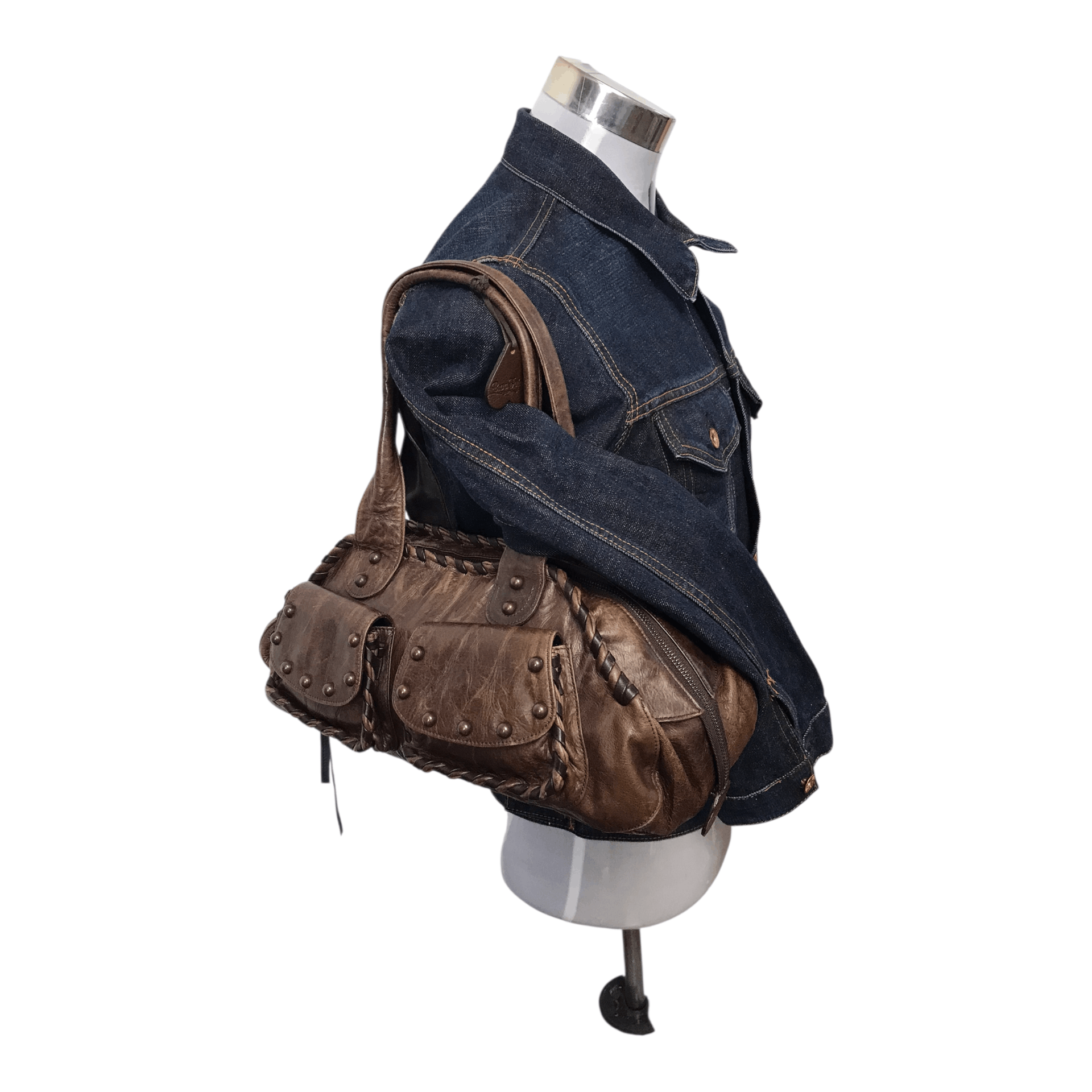 Hysteric Glamour × Japanese Brand × Leather Bouna Fortuna Studded Leather Brown Bag Size ONE SIZE - 7 Thumbnail