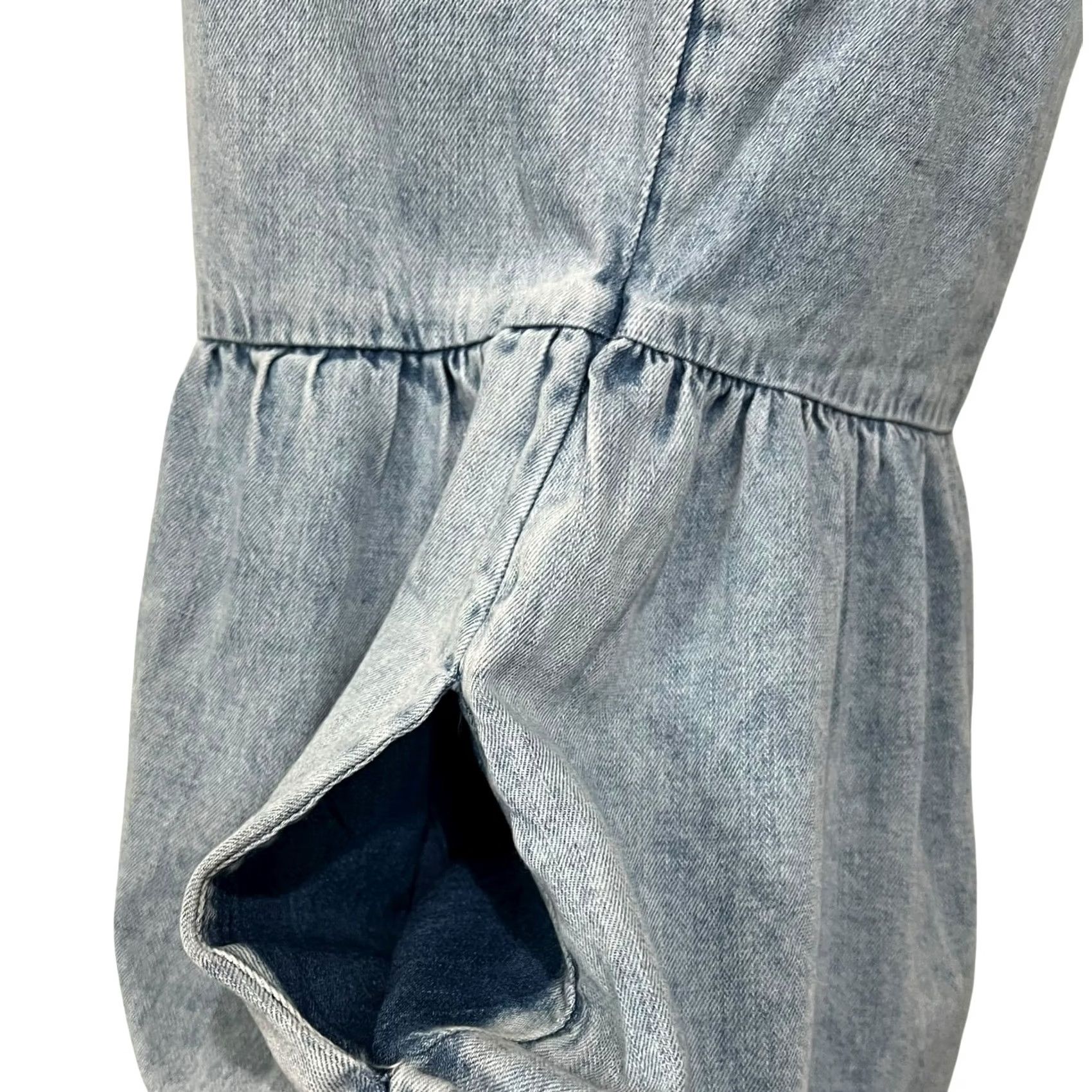 American Eagle Outfitters American Eagle Denim Sleeveless Dress Light Blue Mini Pockets Sz Small Petites Size S / US 4 / IT 40 - 6 Thumbnail