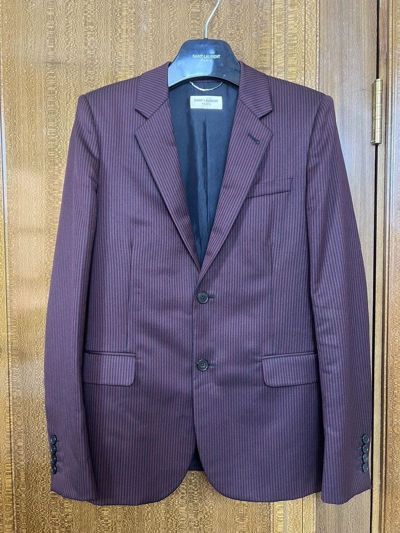 Yves Saint Laurent Saint Laurent 14fw black and red stripe suit 2502-Nextarrow Size 46R - 1 Thumbnail