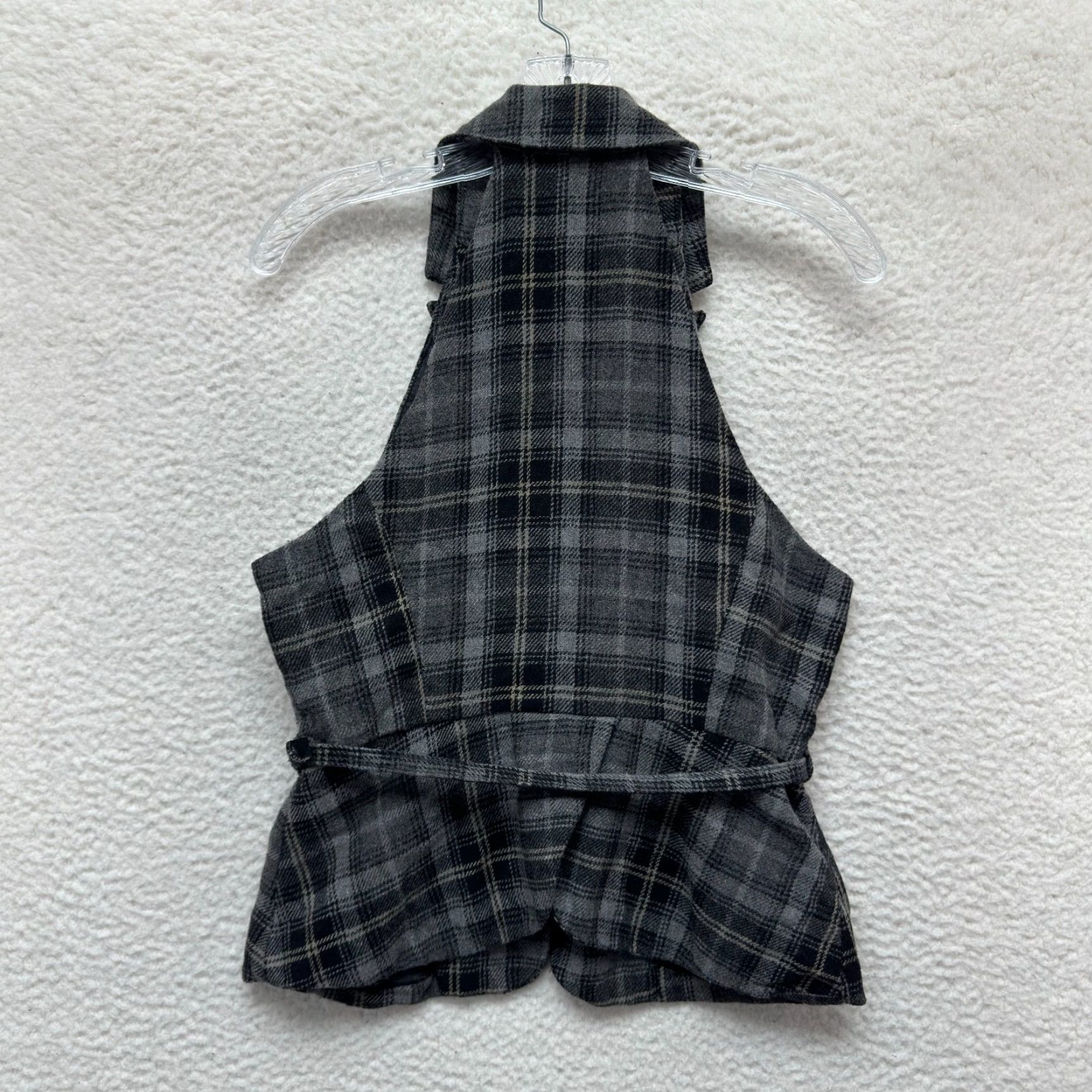 Forever 21 VINTAGE Y2K FOREVER 21 Vest Top L Gray Plaid Goth Academia Alice Cullen Shirt Women L Size L / US 10 / IT 46 - 2 Thumbnail