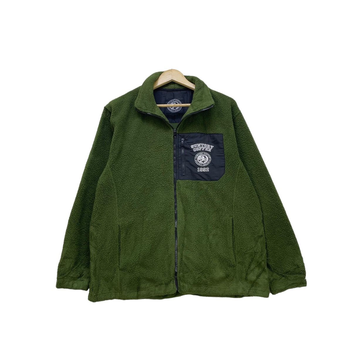 Japanese Brand × Vintage 💥Japanese Brand Suntory Coffee Single Pocket Fleece Jacket Size US M / EU 48-50 / 2 - 1 Thumbnail