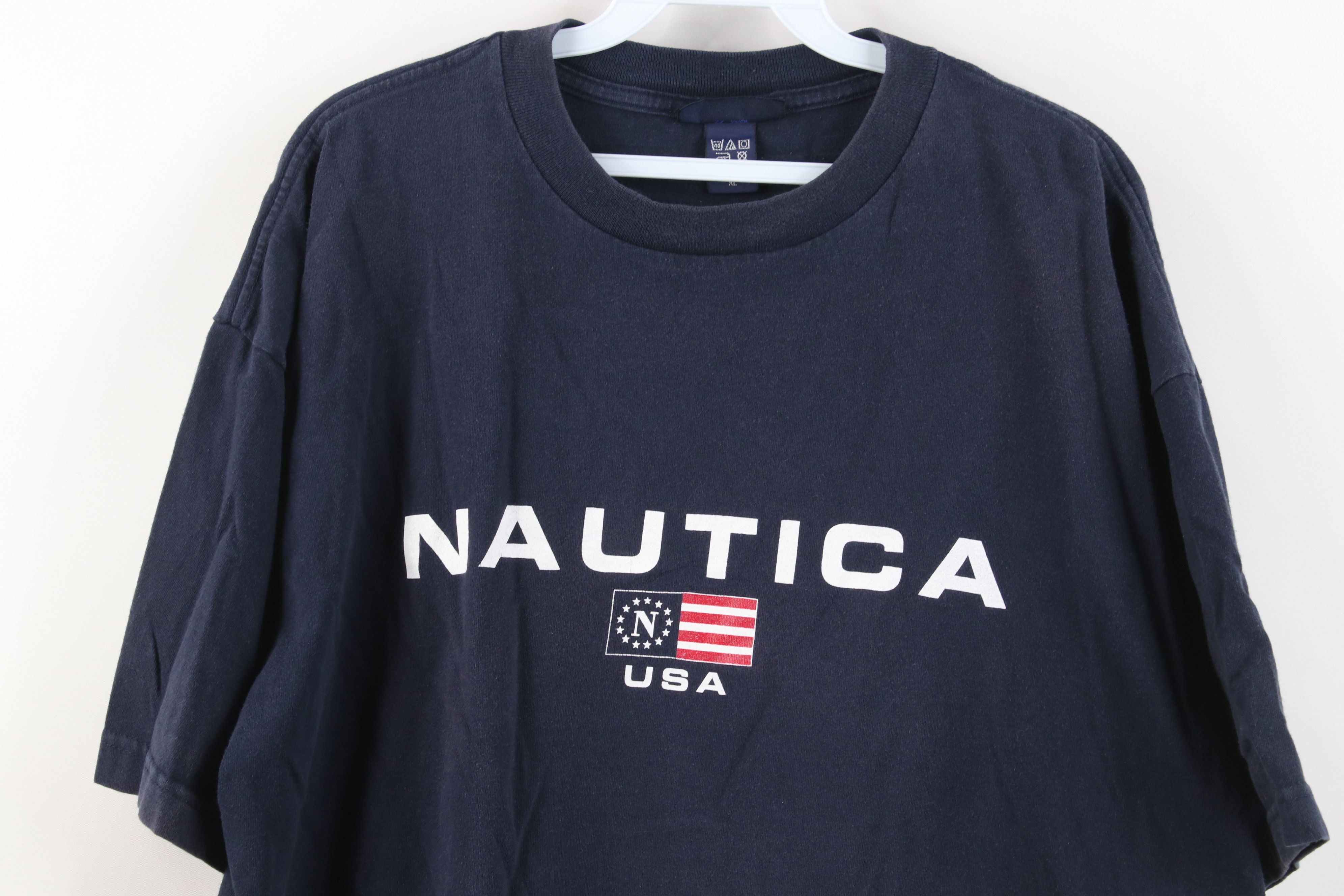 Nautica Vintage 90s Nautica Spell Sailing Flag T-Shirt Cotton USA Size US XL / EU 56 / 4 - 2 Thumbnail