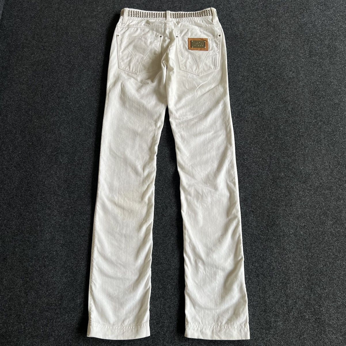 Dolce & Gabbana D&G Audacious Studded White Jeans 2000s Size US 29 - 8 Thumbnail