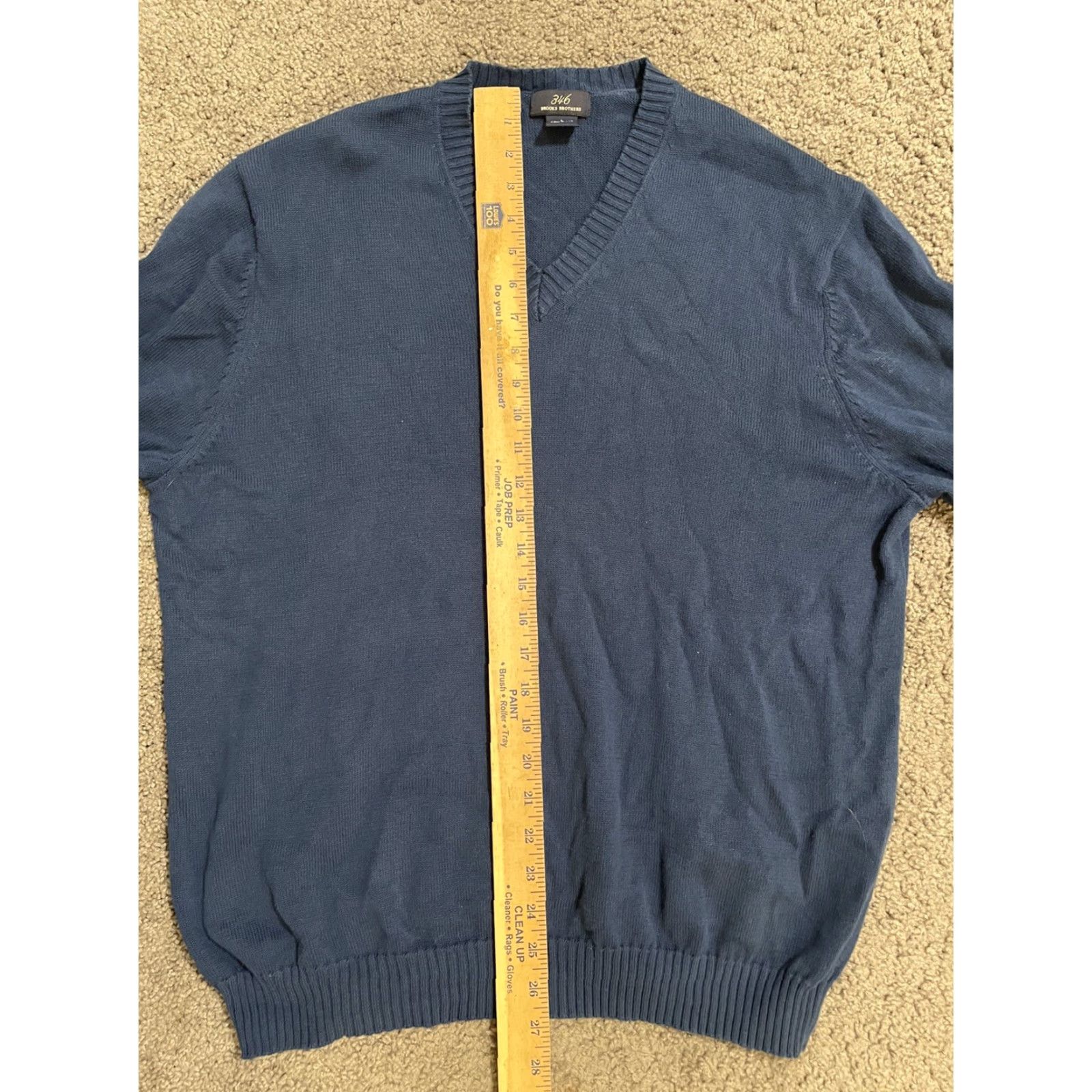 Brooks Brothers Brooks Brothers 346 Wool Cotton V-Neck Sweater Men L Blue Pullover Knit Classic Logo V Neck Long Sleeve Size US L / EU 52-54 / 3 - 5 Thumbnail